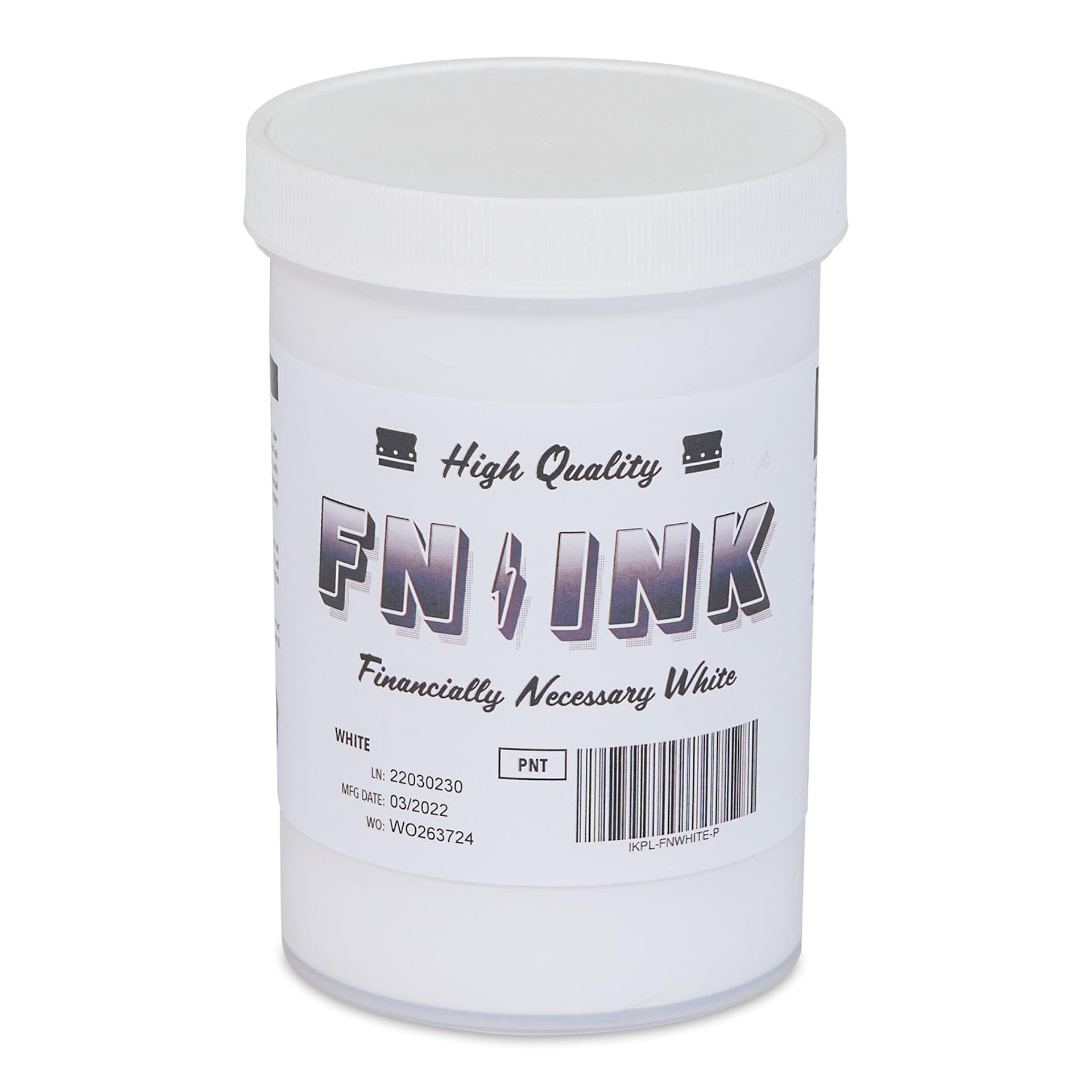 FN Ink Plastisol Screen Printing Ink - White, Pint