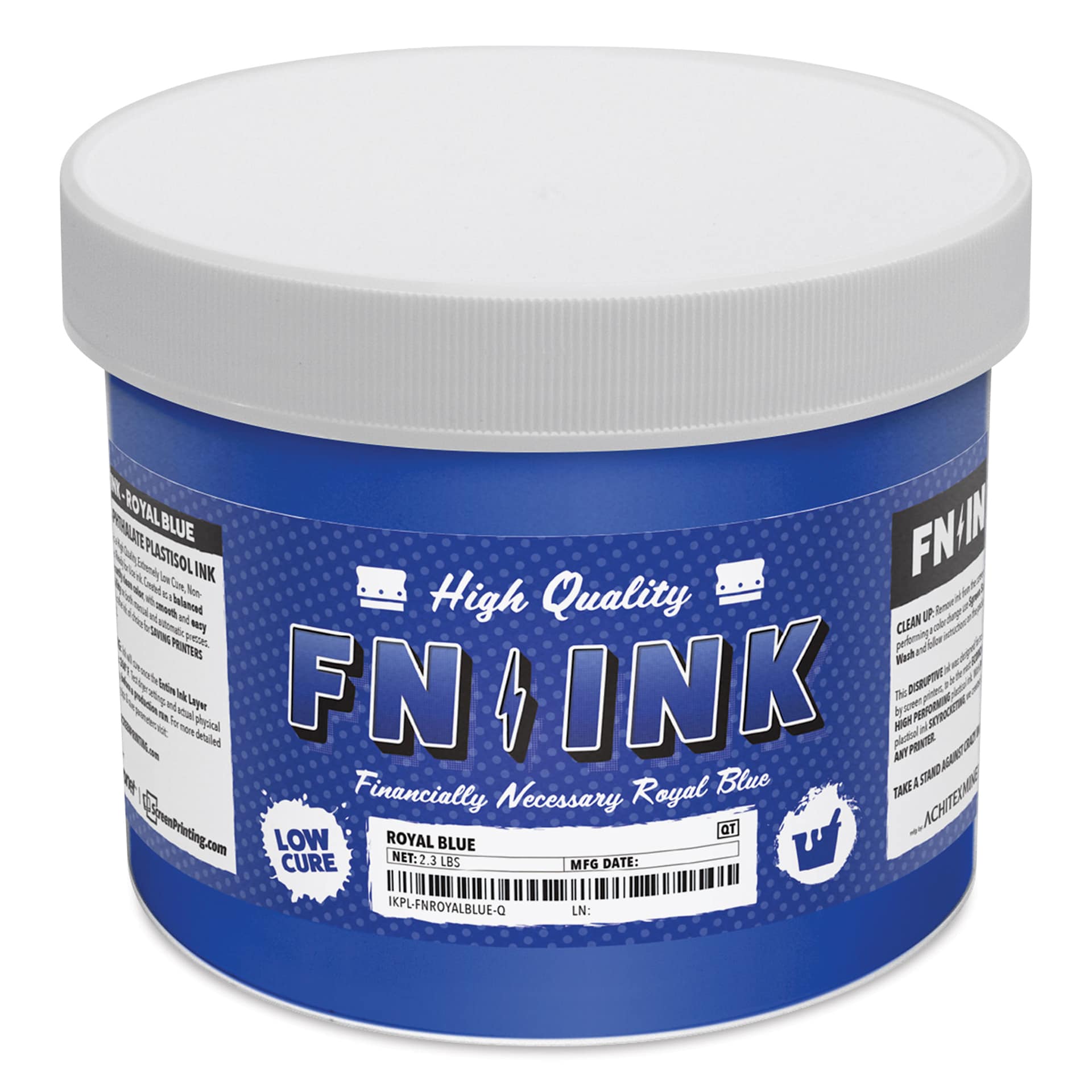 FN Ink Plastisol Screen Printing Ink - Royal Blue, Quart