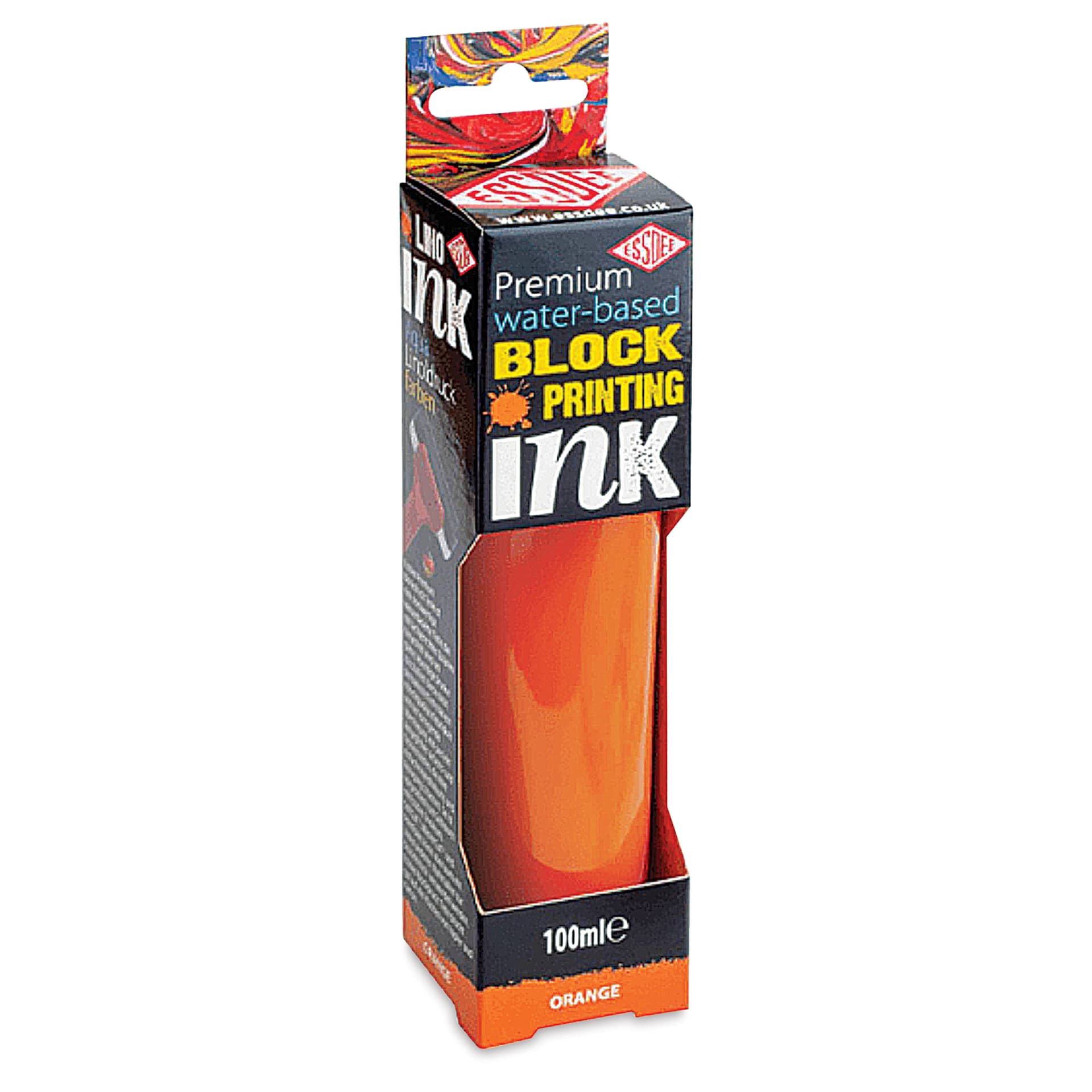 Essdee Premium Water-Based Block Printing Inks - Orange, 100 ml Tube (In package)