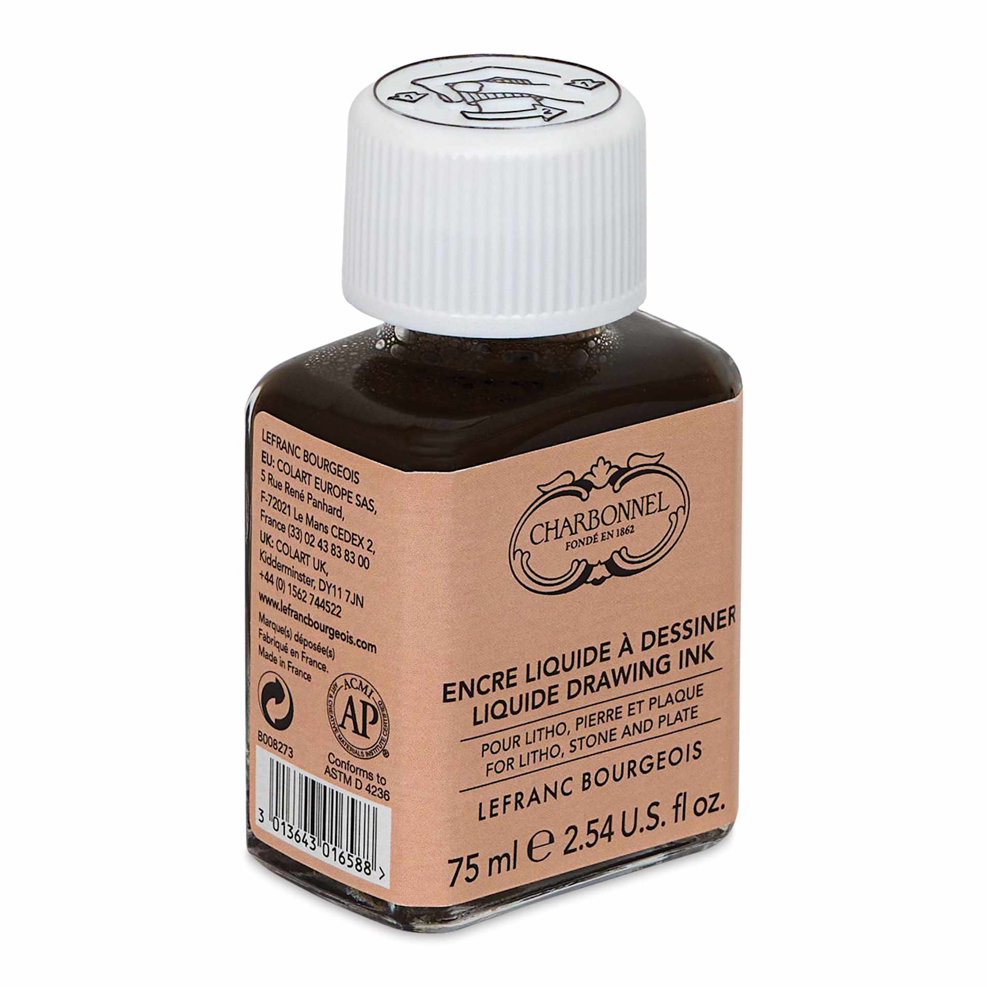 Charbonnel Lithographic Autographic Ink, side of bottle