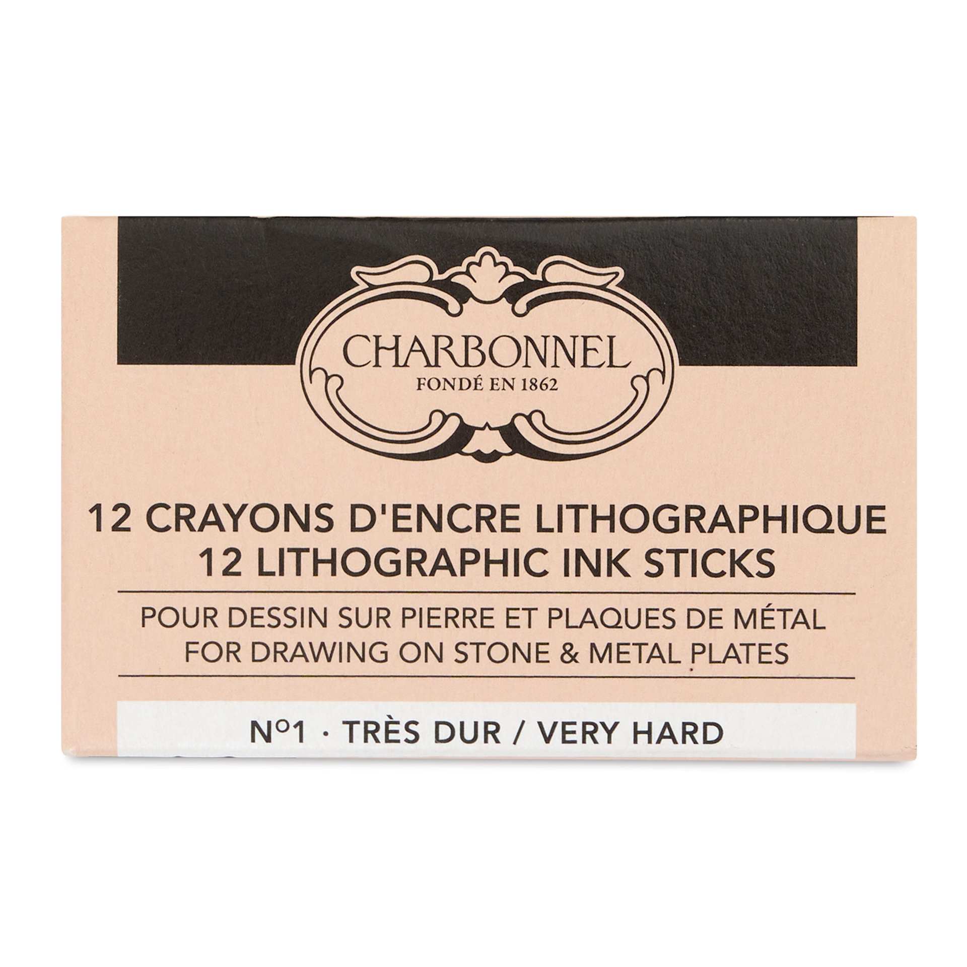 Charbonnel Lithographic Crayons - No 1 Hard, Pkg of 12, front of package