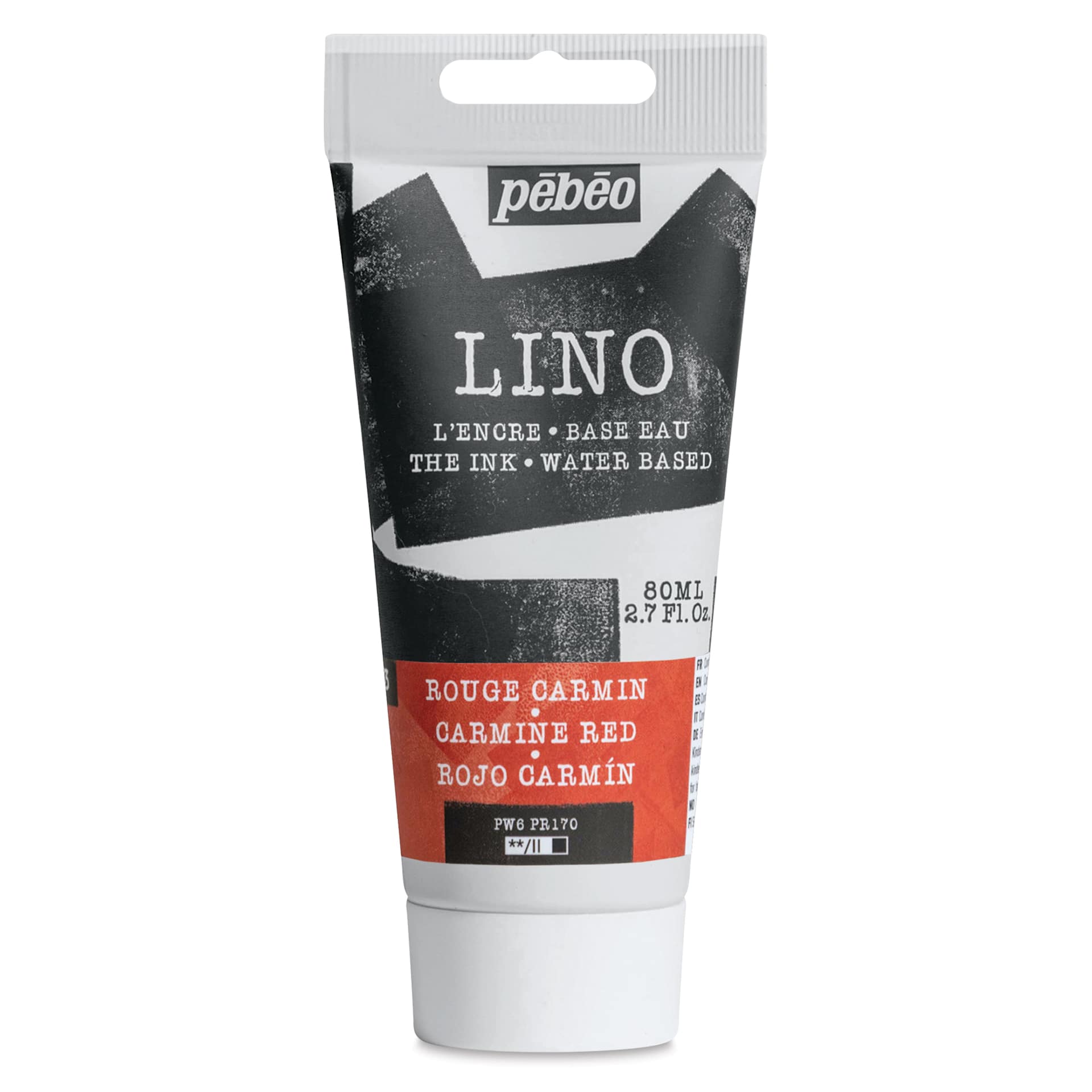 Pebeo Lino Ink - Carmine Red, 80 ml Tube
