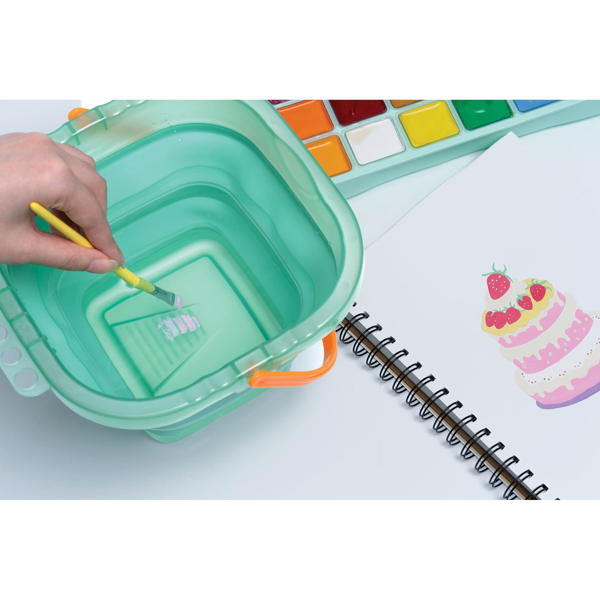 Himi Foldable Bucket - Green, 3L used to a clean brush