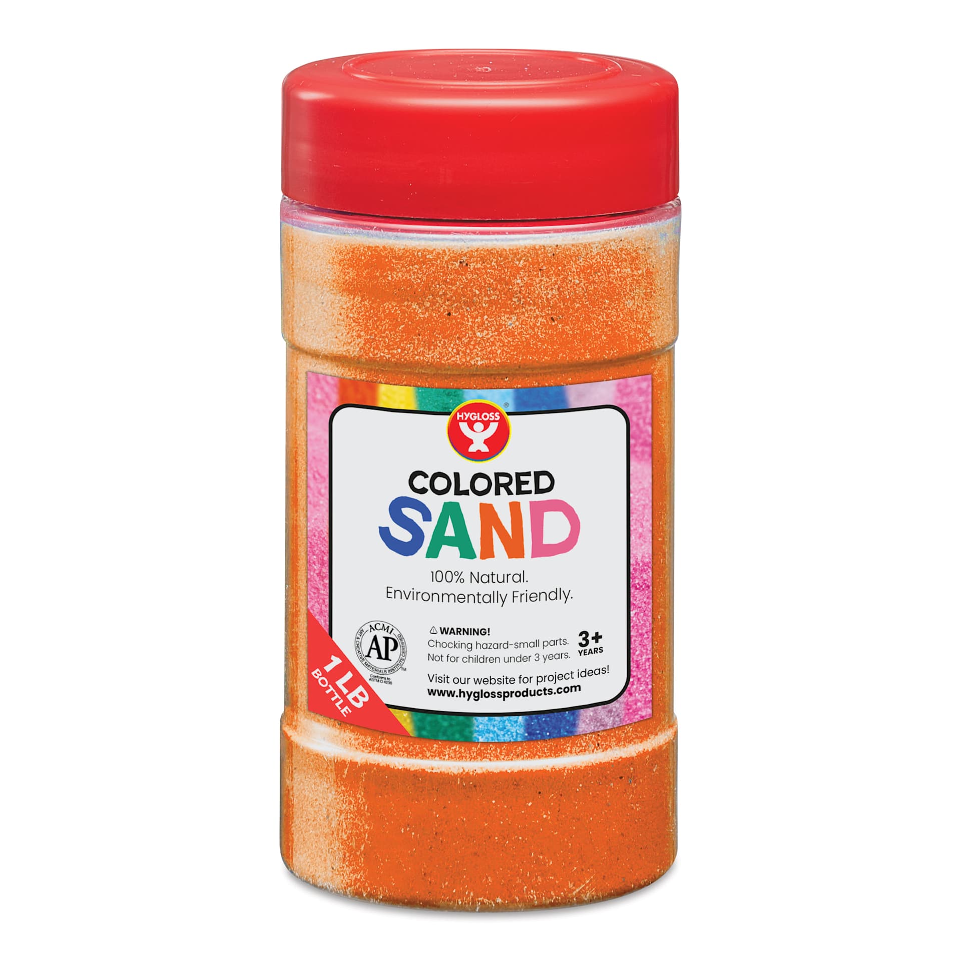 Hygloss Colored Sand - Orange, 1 lb Jar
