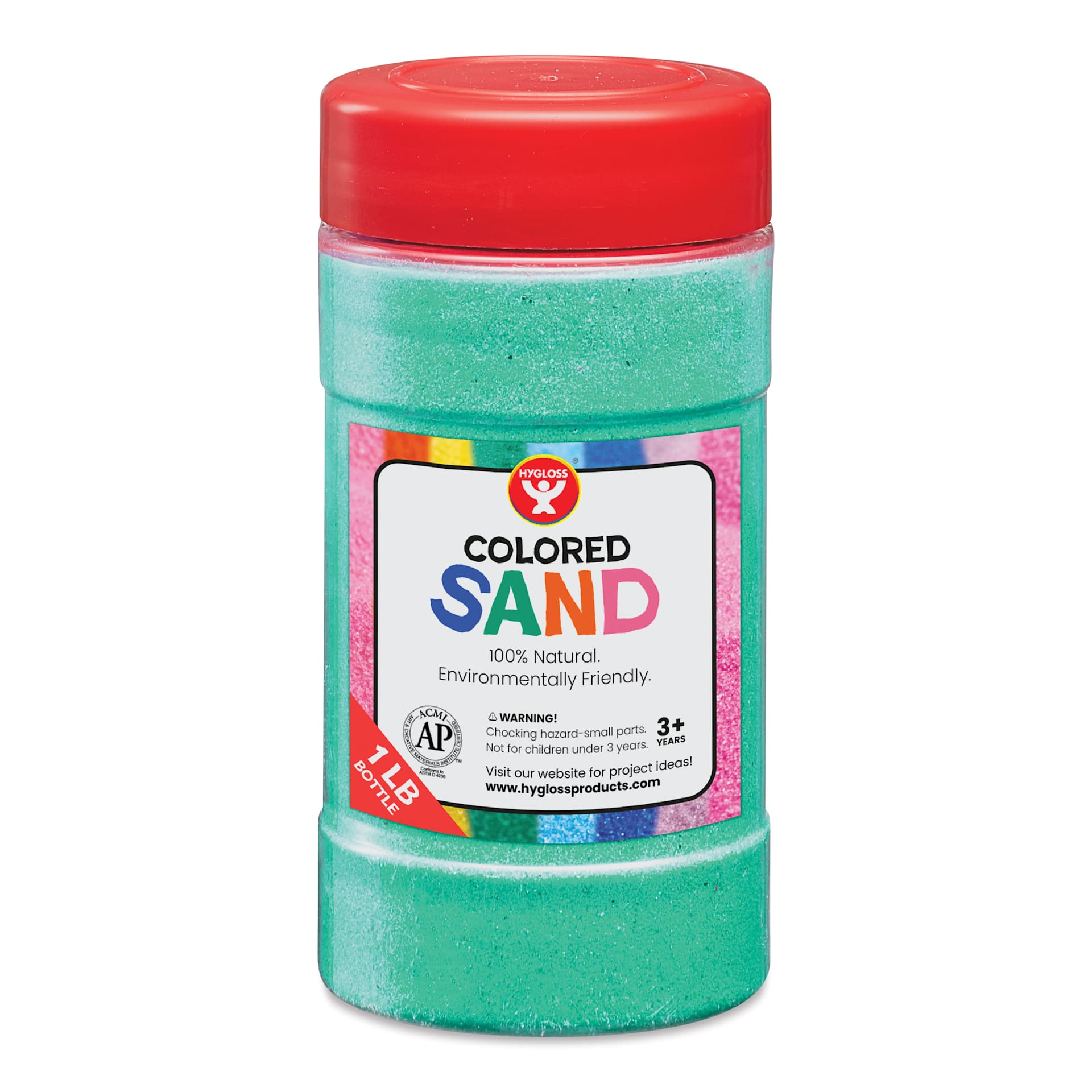 Hygloss Colored Sand - Green, 1 lb Jar