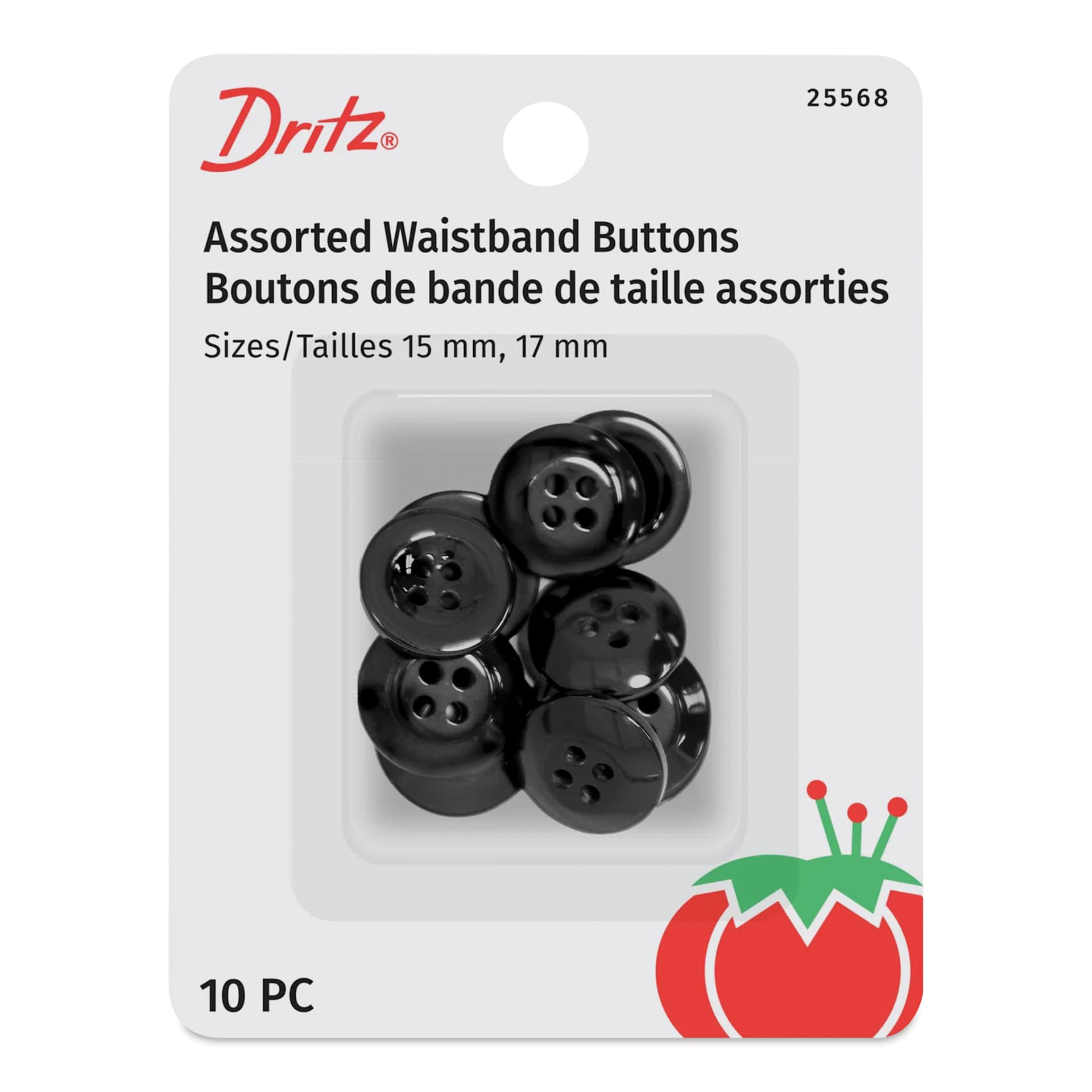 Dritz Waistband Buttons - Pkg of 20 front of packaging