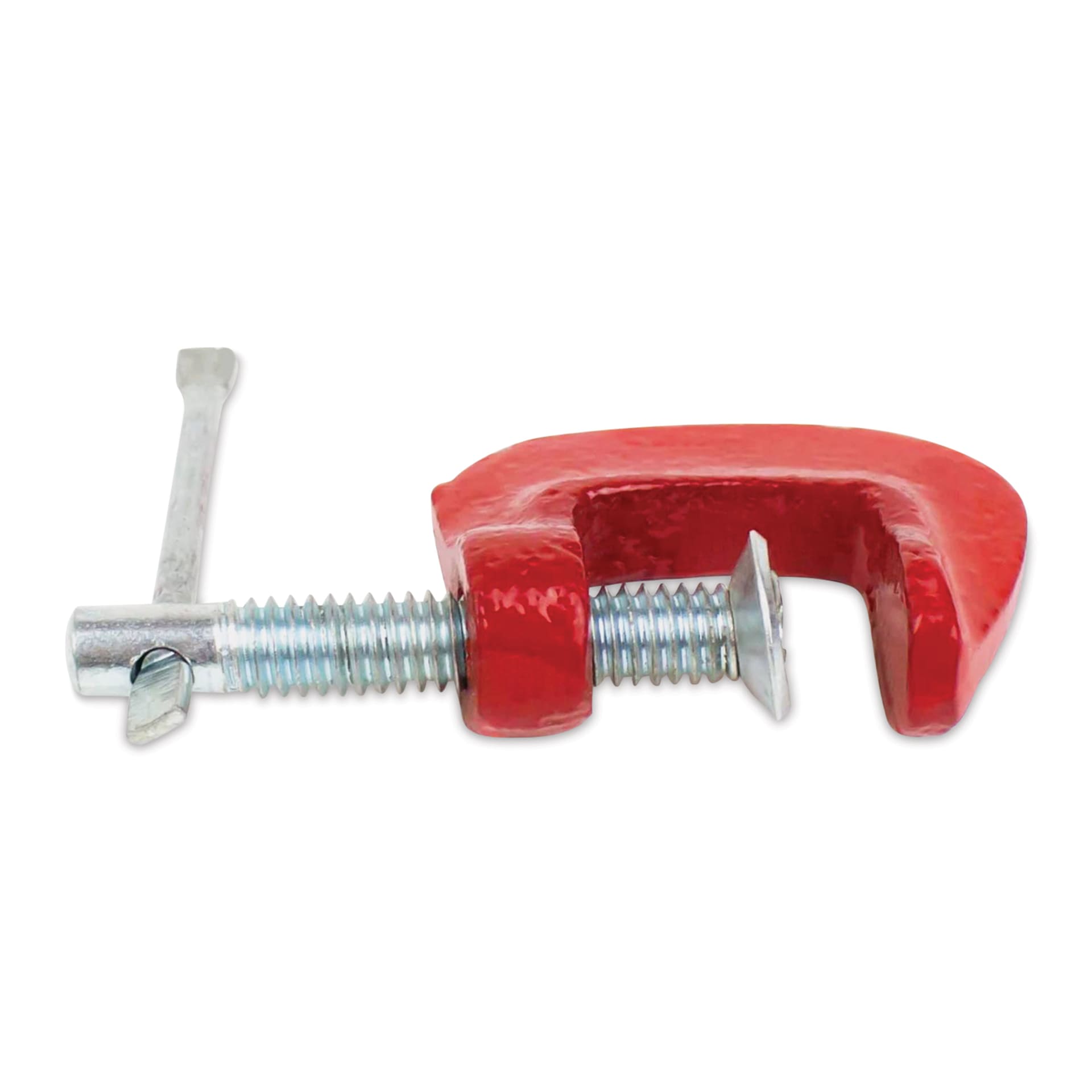 Excel Blades Miniature Iron C-Clamp - 1" - lying flat, angled