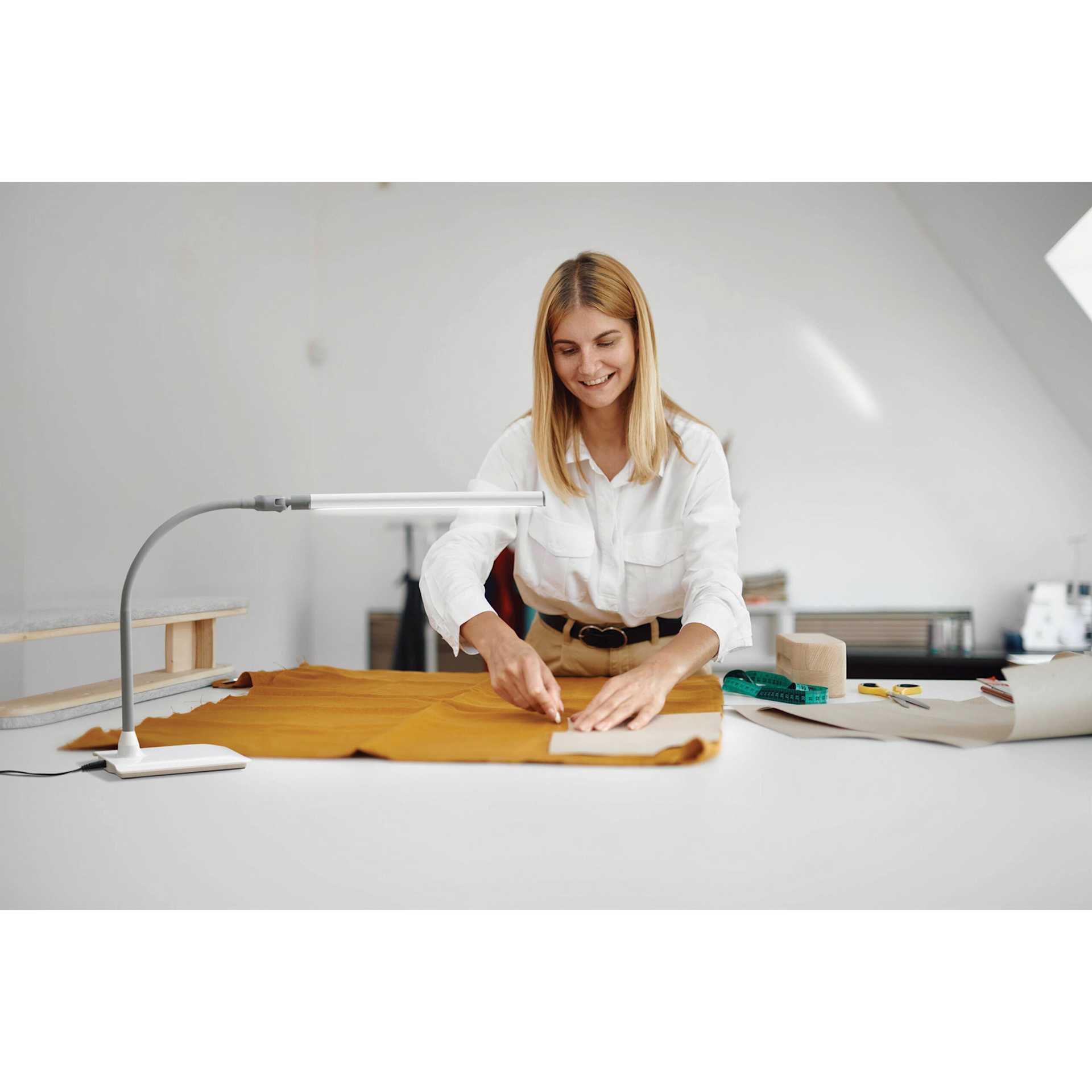 Daylight UnoPro Table Lamp - in use on crafting table