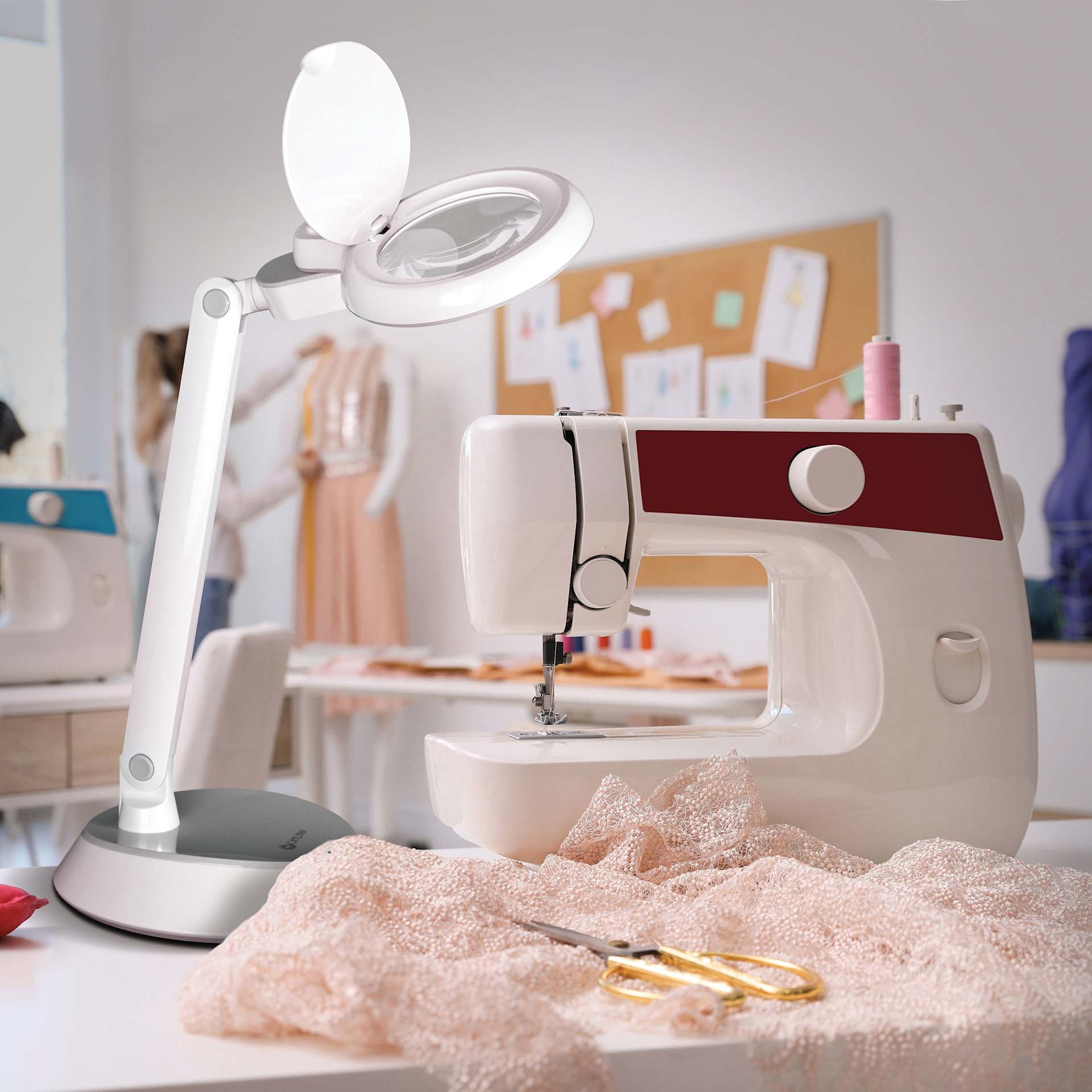 OttLite Space-Saving LED Magnifier Desk Lamp - White