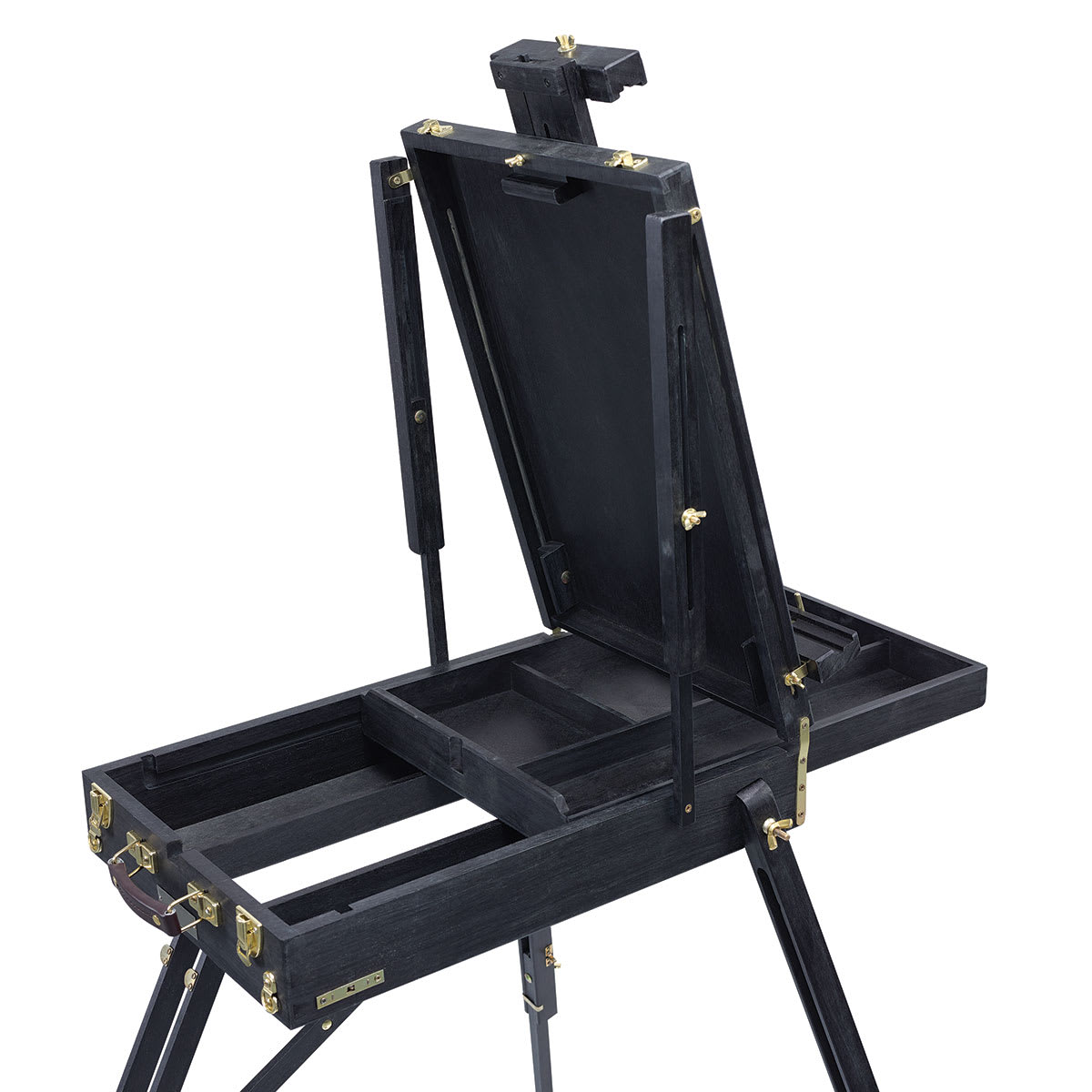 Blick Noir French Easel by Jullian (inside view of storage slots in the case) Blick Noir French Easel by Jullian (inside view of storage slots in the case)