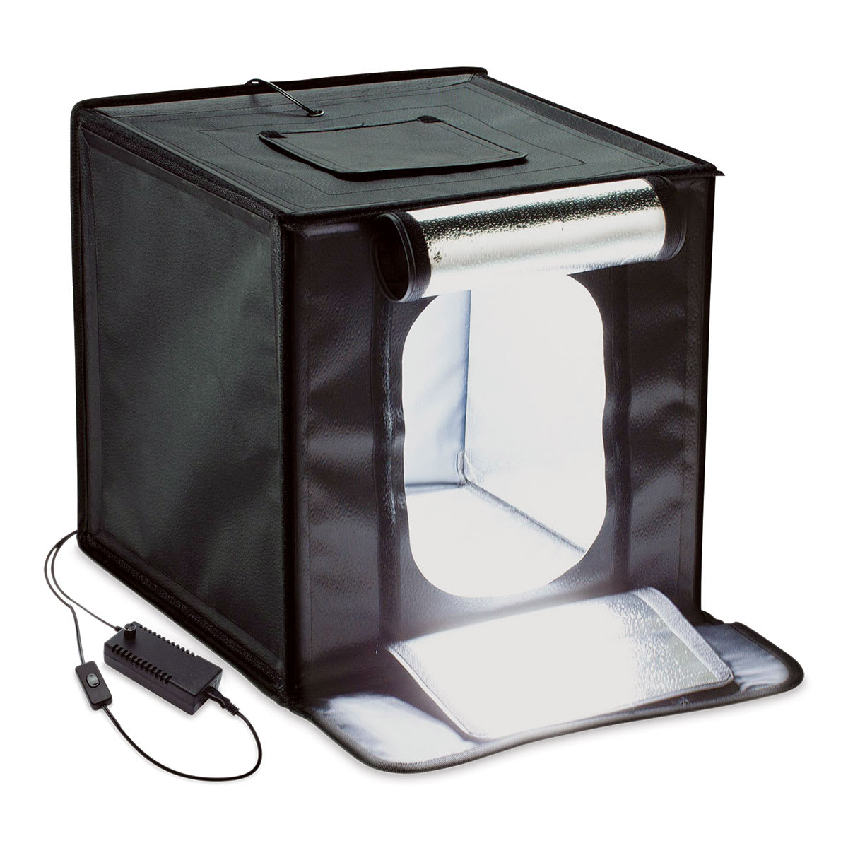Smith-Victor LED Desktop Studio Light Tent - 17"H x 17"W x 17"D (Front, Light on)