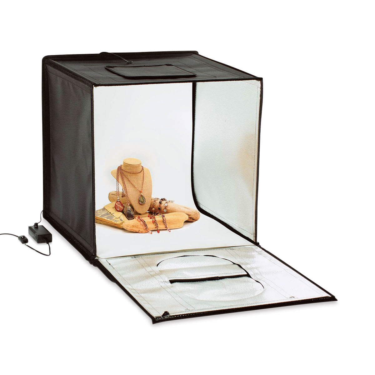 Smith-Victor LED Desktop Studio Light Tent - 25"H x 25"W x 25"D (Jewelry display in light tent)