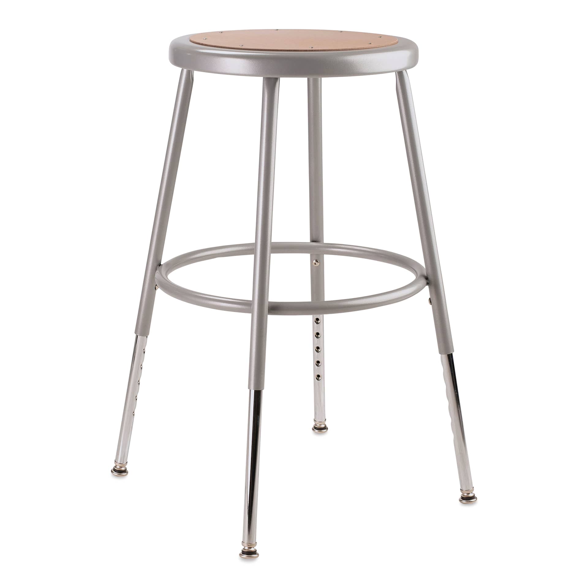 National Public Seating Corp. Adjustable Stool - Without Backrest, Gray, 19" to 27", front National Public Seating Corp. Adjustable Stool - Without Backrest, Gray, 19" to 27", front