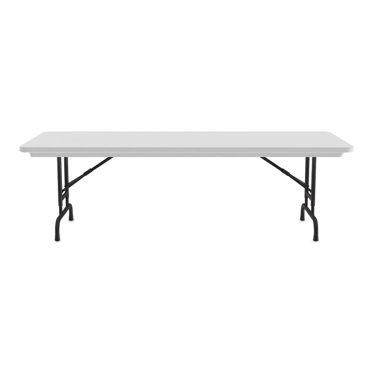 Correll Plastic Resin Folding Table - 30" x 60", Granite, Adjustable Height - side view