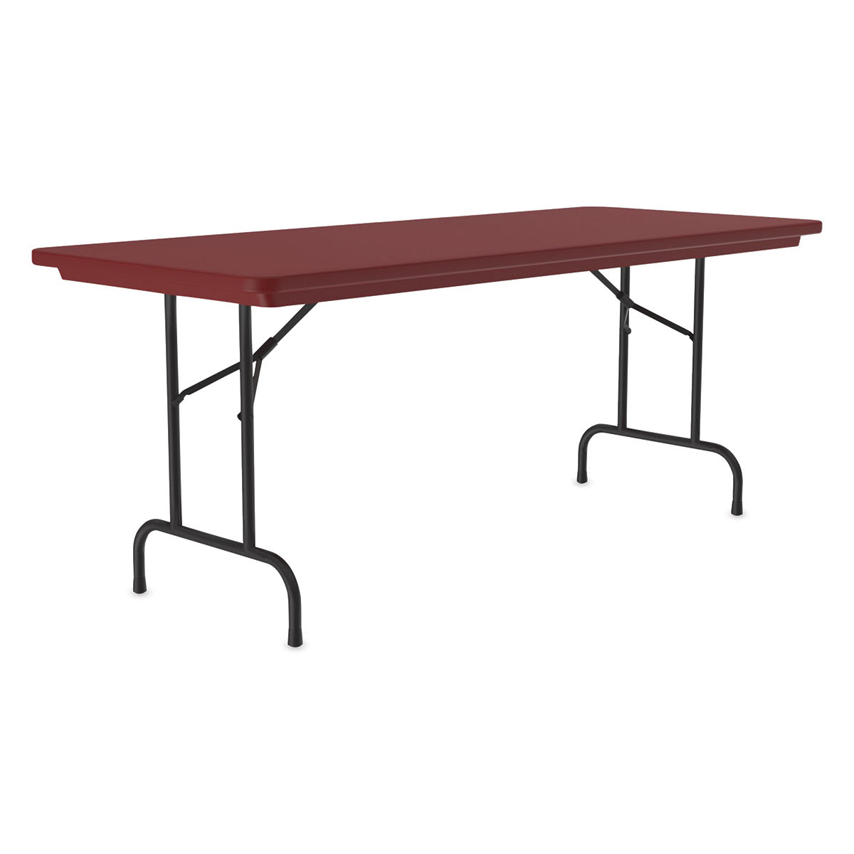 Correll Plastic Resin Folding Table - 30" x 60", Red, Fixed Height