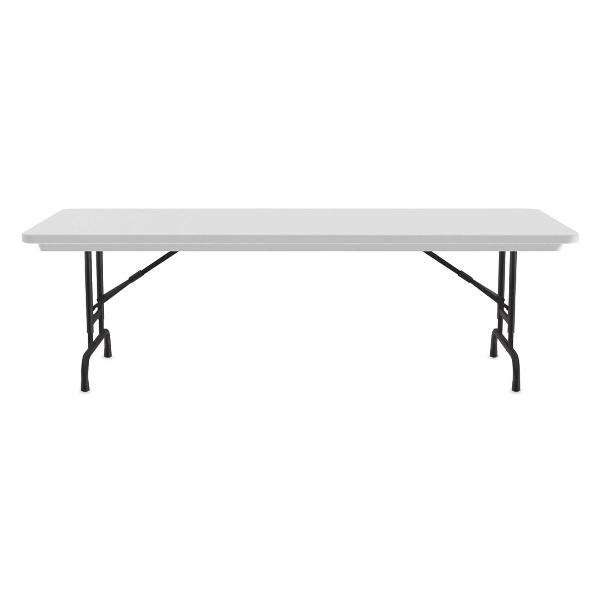 Correll Plastic Resin Folding Table - 30" x 96", Granite, Adjustable Height - side view