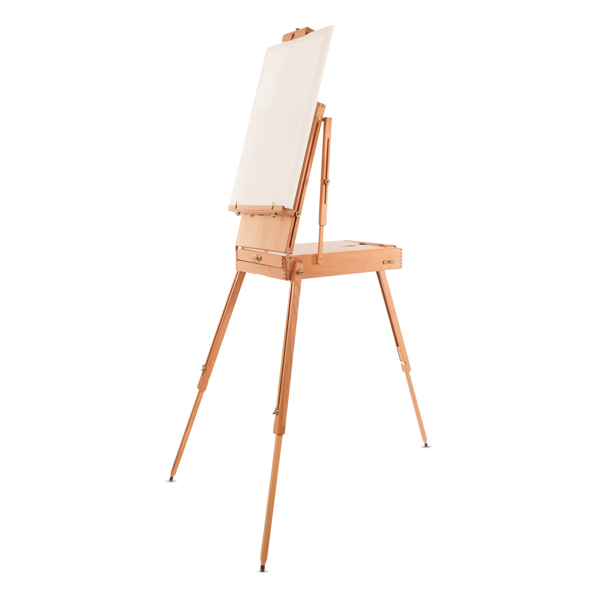 Mabef Sketchbox Easel M-22, easel set-up with blank canvas