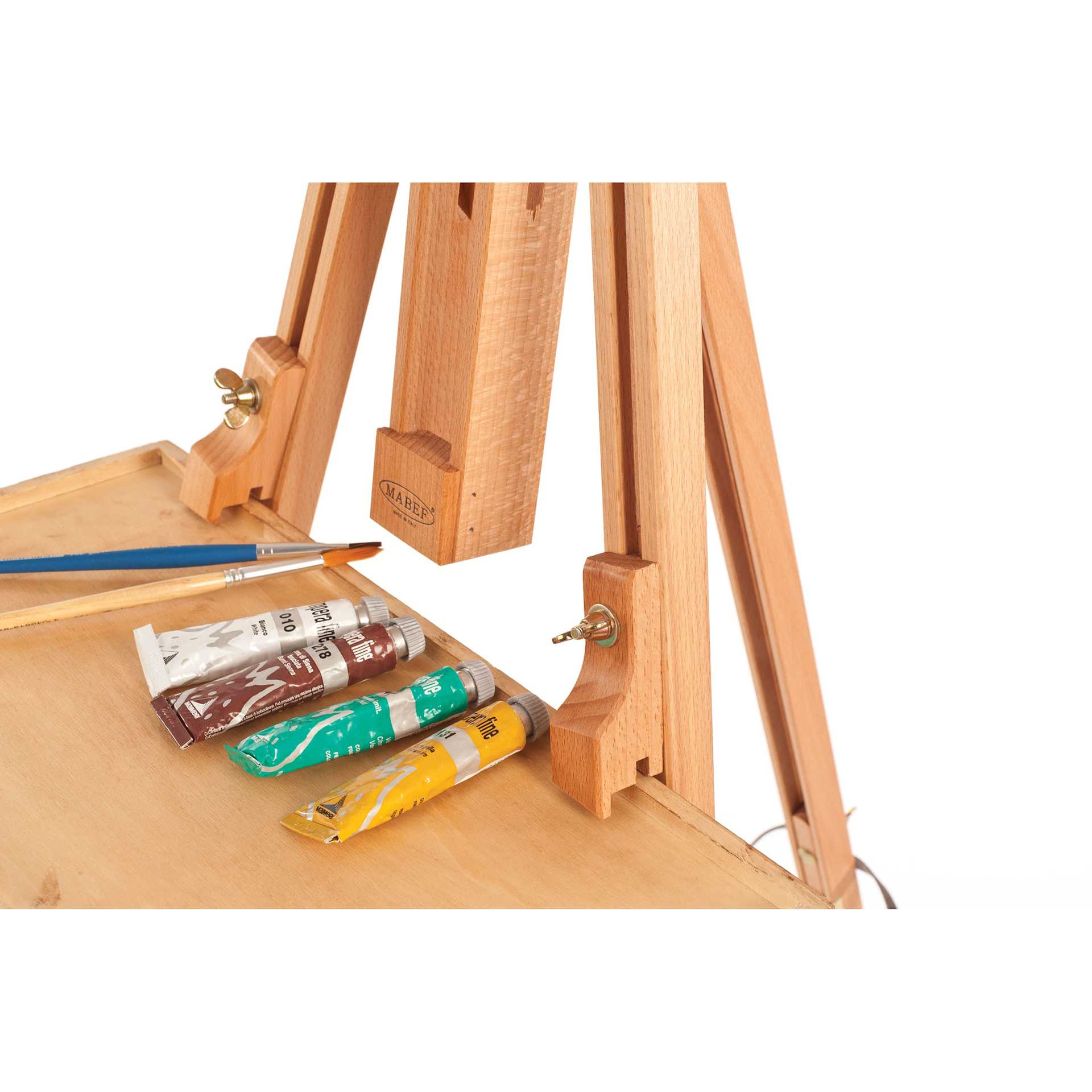Mabef Field Painting Easel M-27 - close-up of hardware, supplies not included
