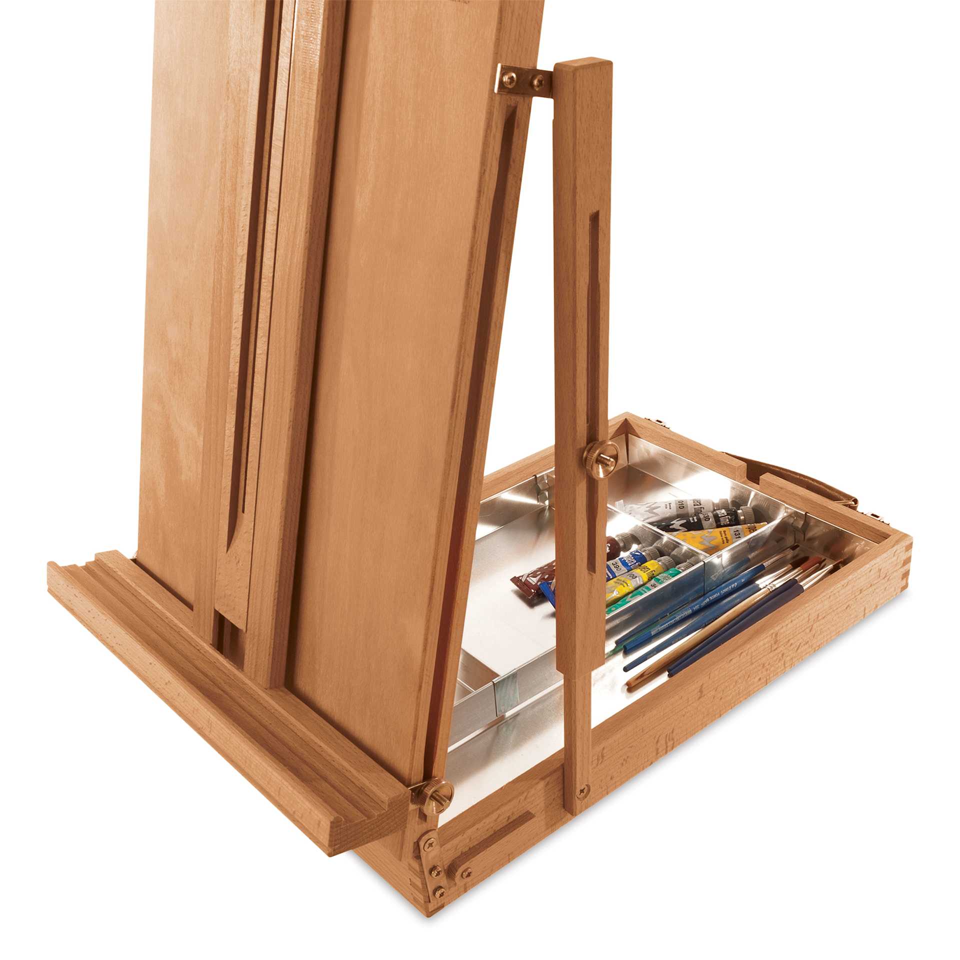 Mabef Sketchbox Table Easel M-24 - easel with paint tubes and brushes 