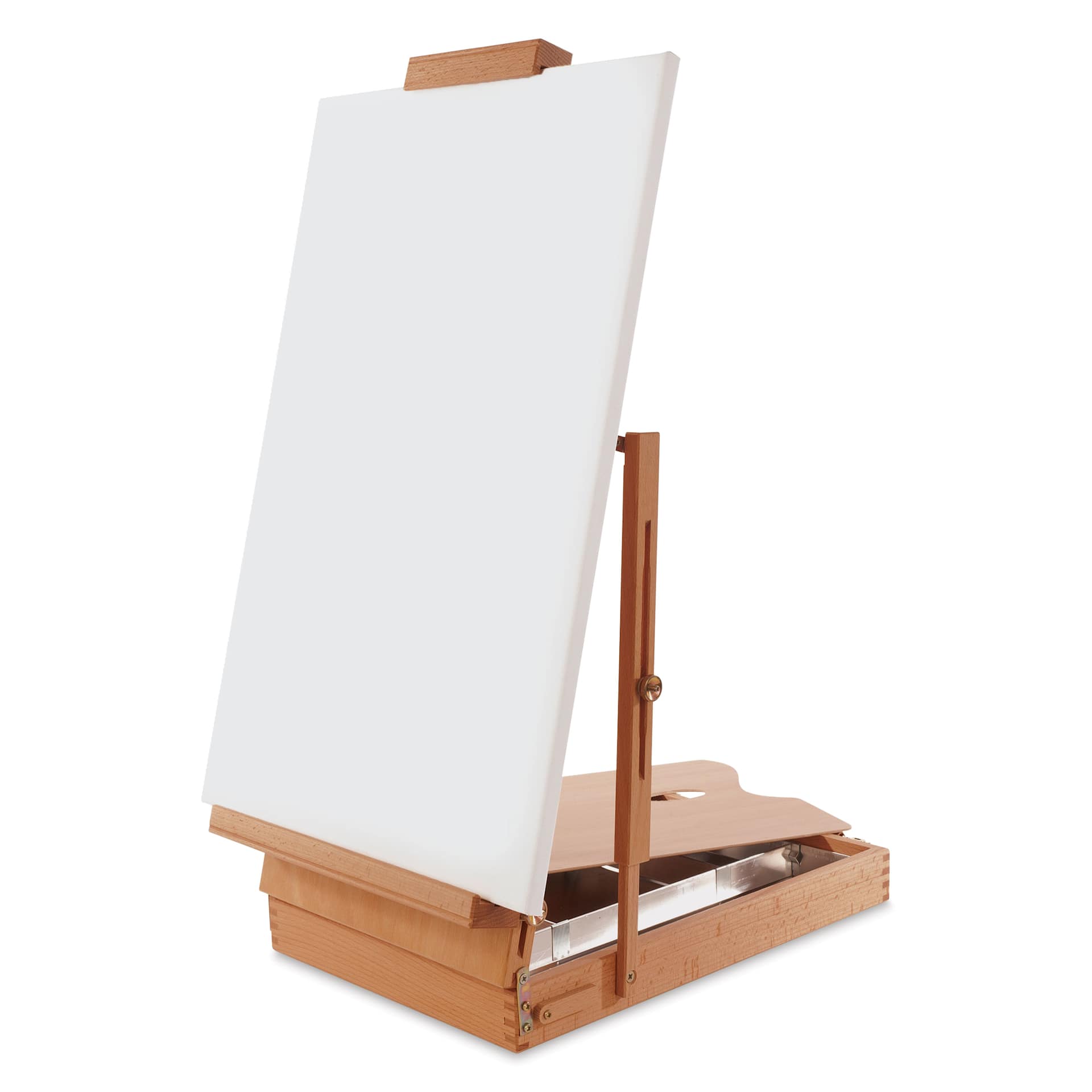 Mabef Sketchbox Table Easel M-24 with a blank canvas