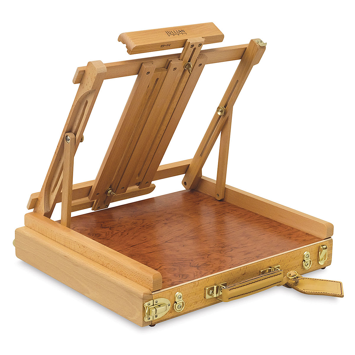 Jullian Deluxe Table Easel - Back view of opened and set up easel