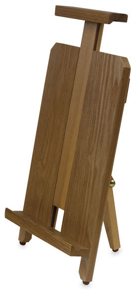 Tabletop Easel - Right Angle view showing support legs and mast partially raised Tabletop Easel - Right Angle view showing support legs and mast partially raised