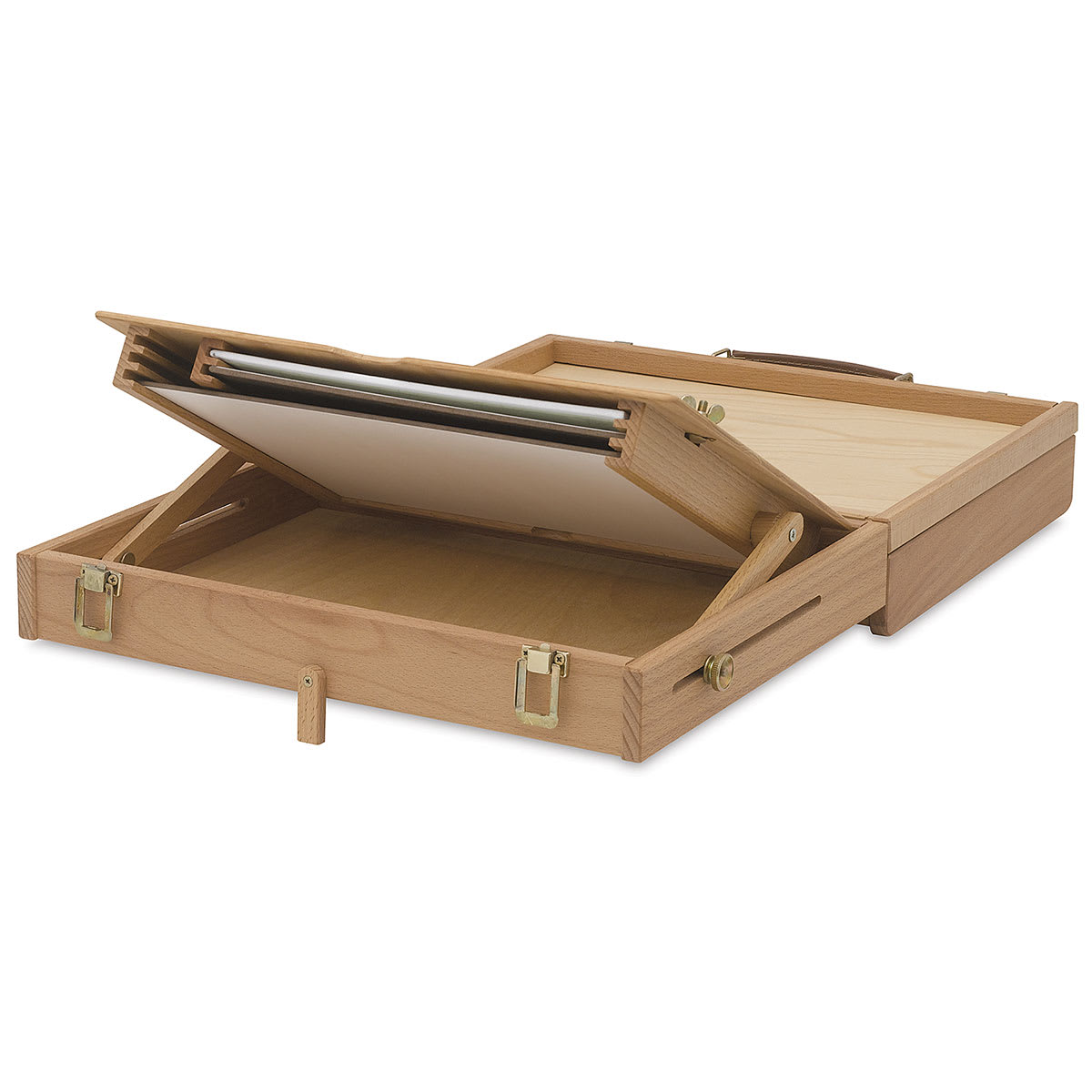Mabef Pochade Box - Open flat showng storage
