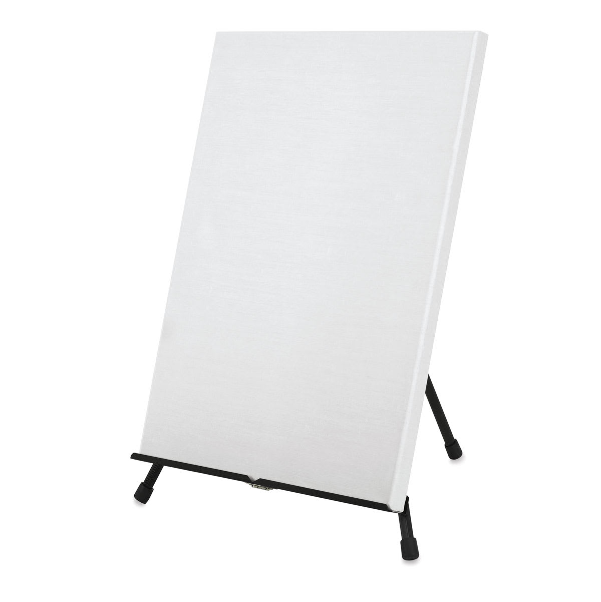 Blick Aluminum Tabletop Easel, view with a canvas on it Blick Aluminum Tabletop Easel, view with a canvas on it