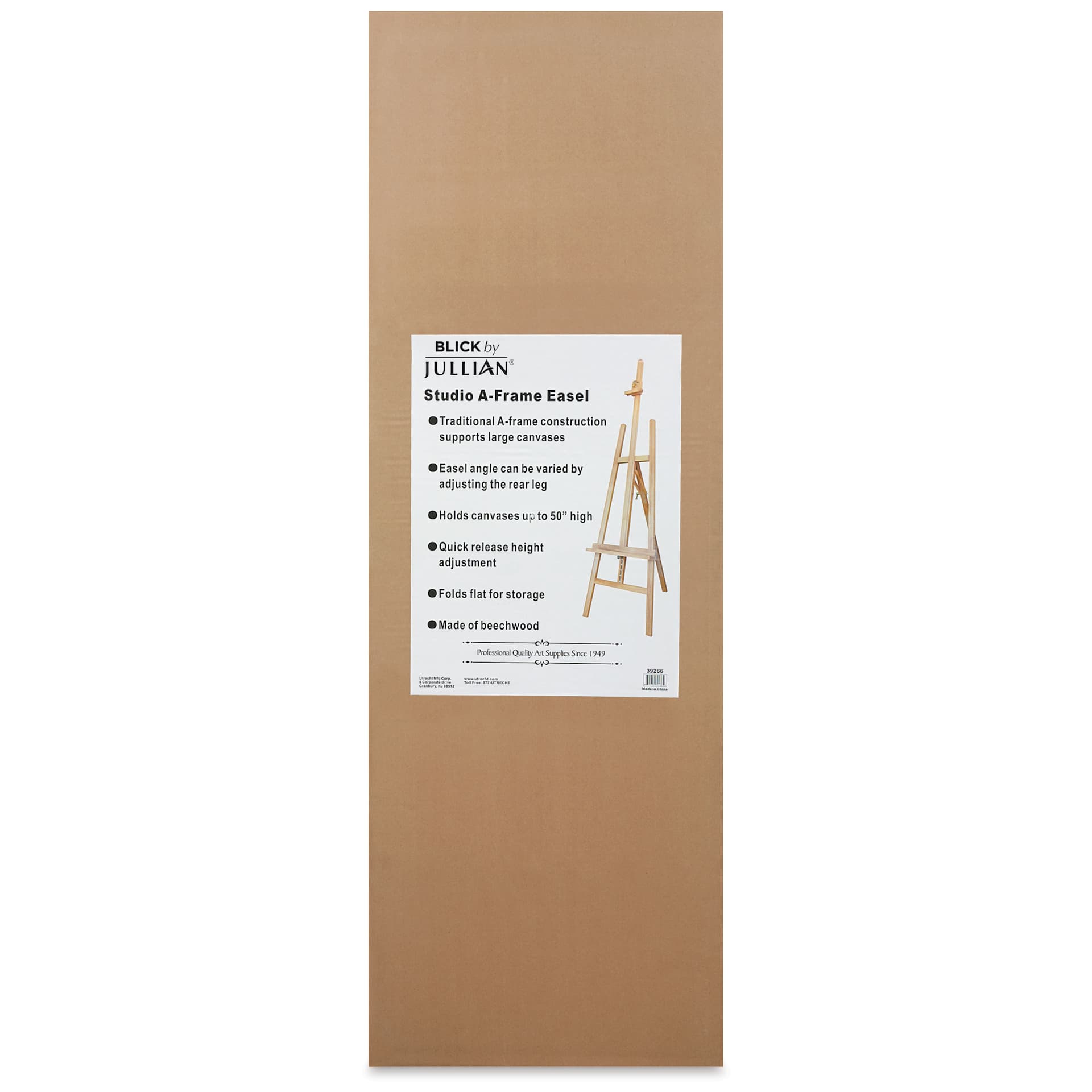 Blick by Jullian A-Frame Studio Easel, front of the box