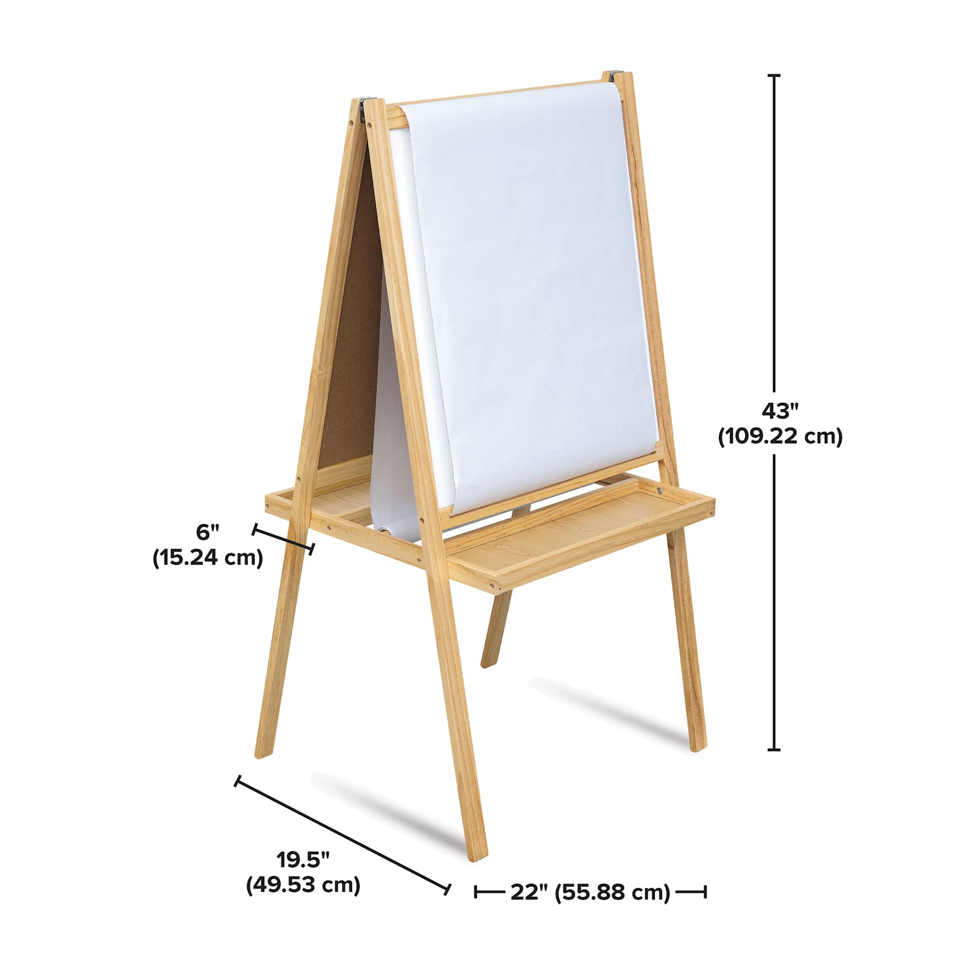 Blick Essentials Paint and Draw Easel - Natural, dimensions
