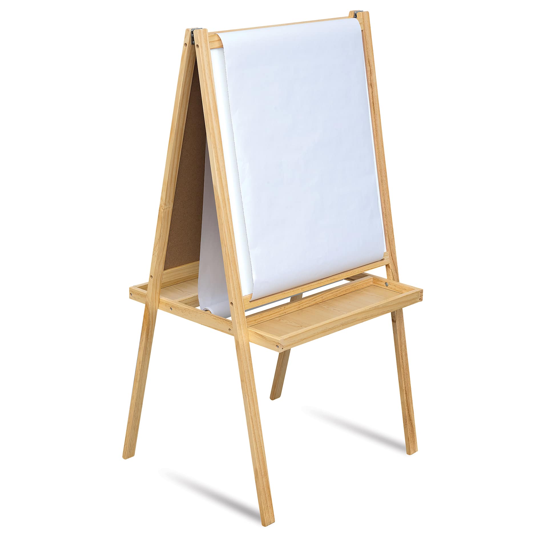 Blick Essentials Paint and Draw Easel - Natural - with paper pulled over white side