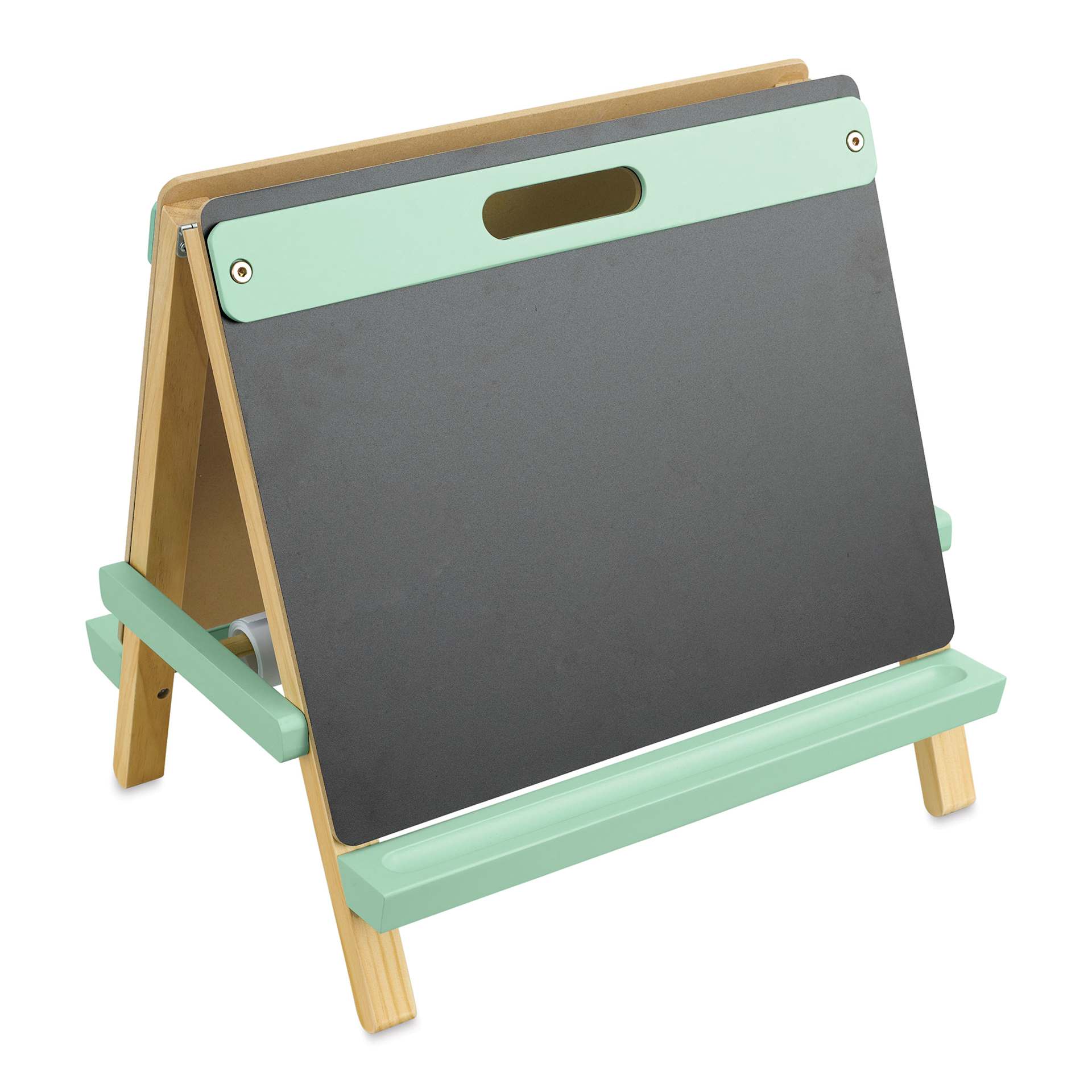 Blick Children's Tabletop Easel - Pastel Mint, chalkboard side