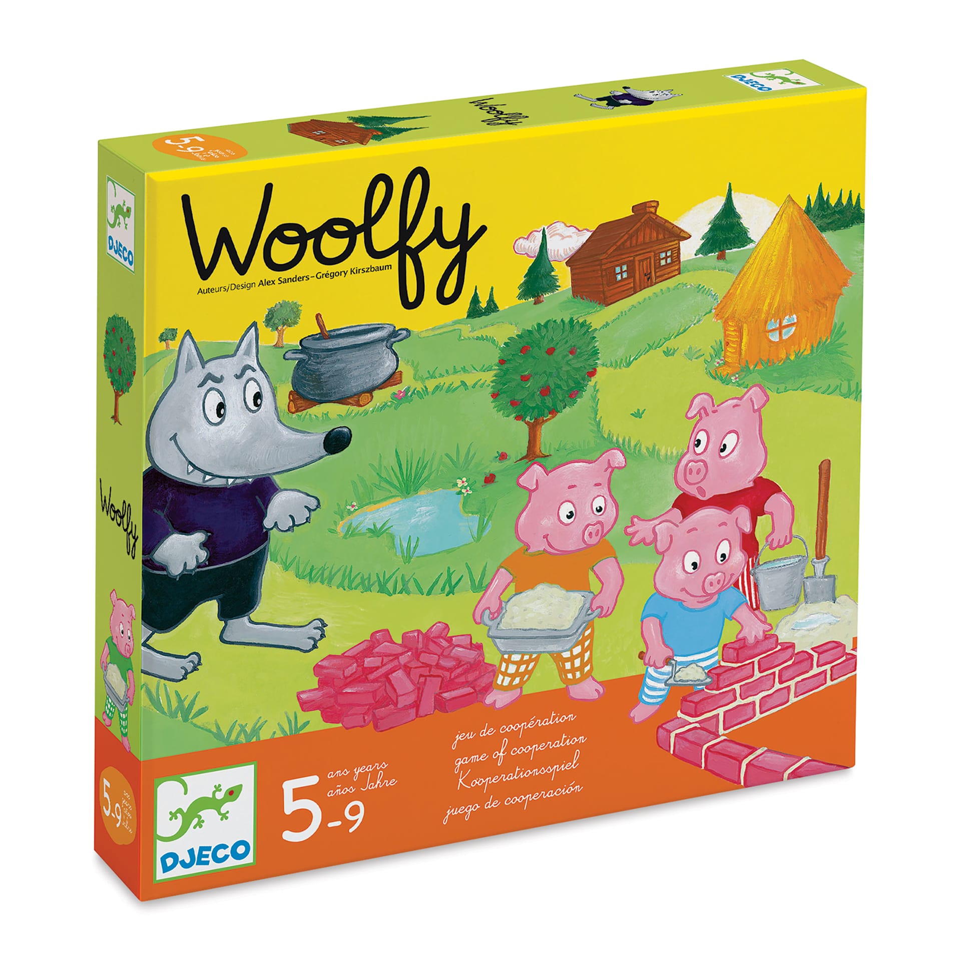 Djeco Woolfy Game of Cooperation - Angled view of front of package