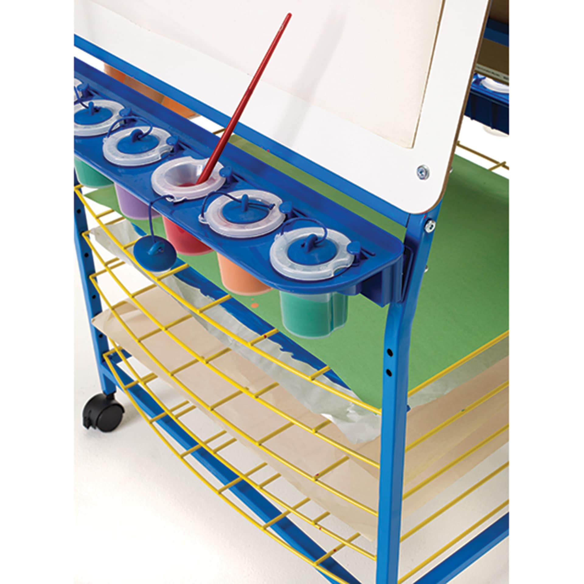 Copernicus Double Sided Art Easel Base Model, close-up of paint tray