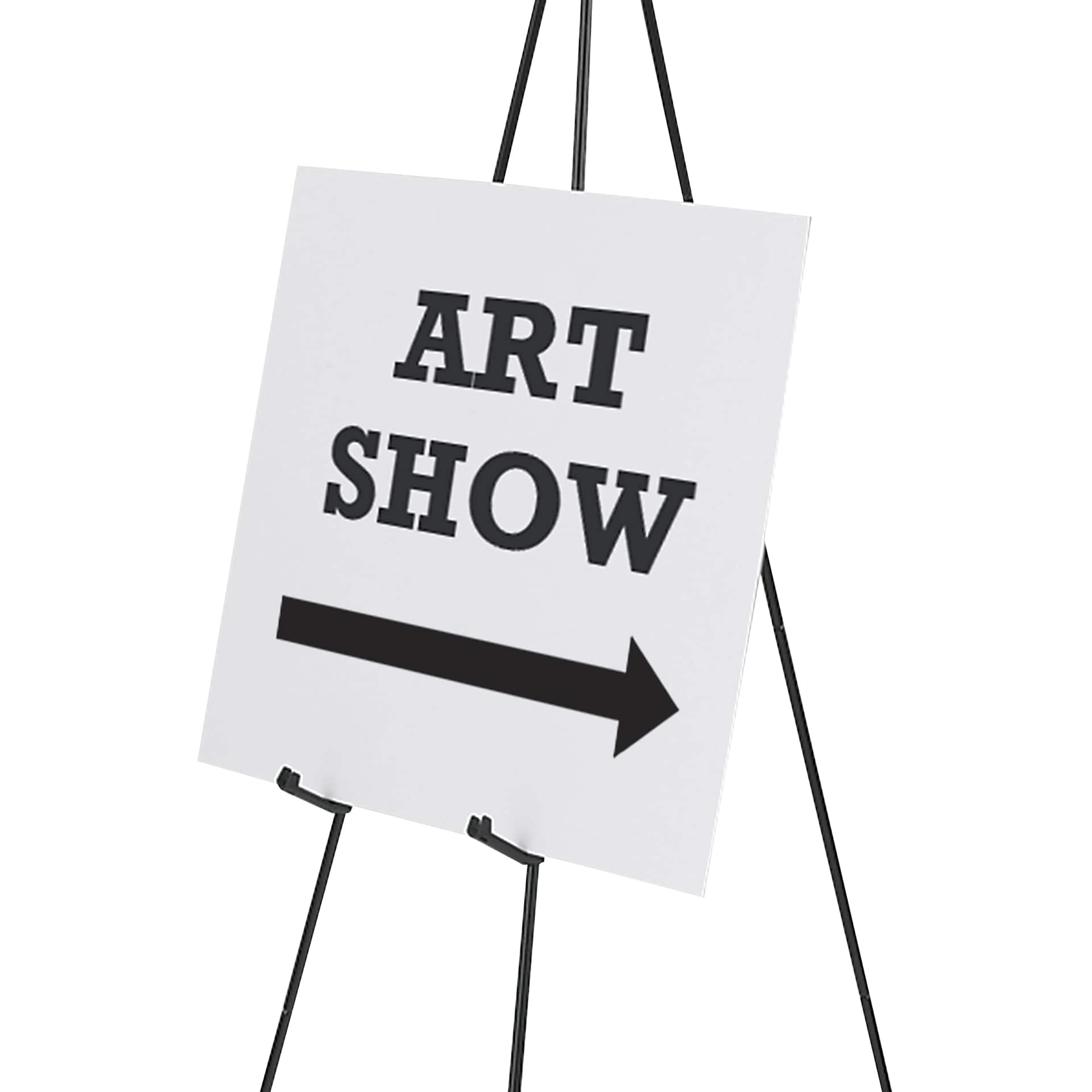 Blick Studio Folding Display Easel, holding art show sign