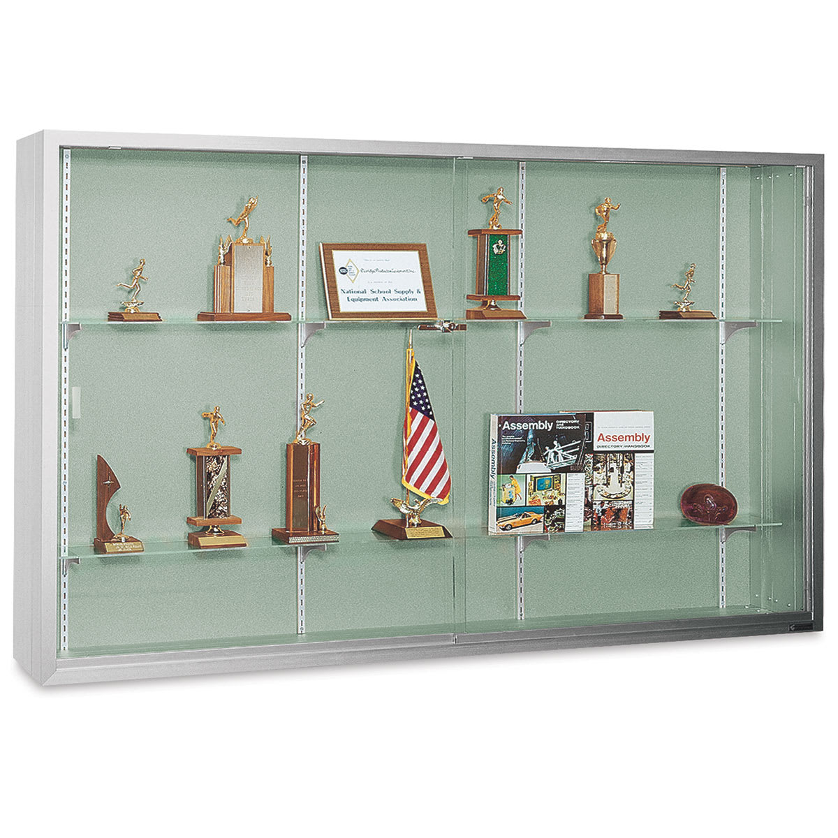Claridge Sliding Door Display Case - 4 ft x 6 ft x 10 3/4", Dawn Fabricork