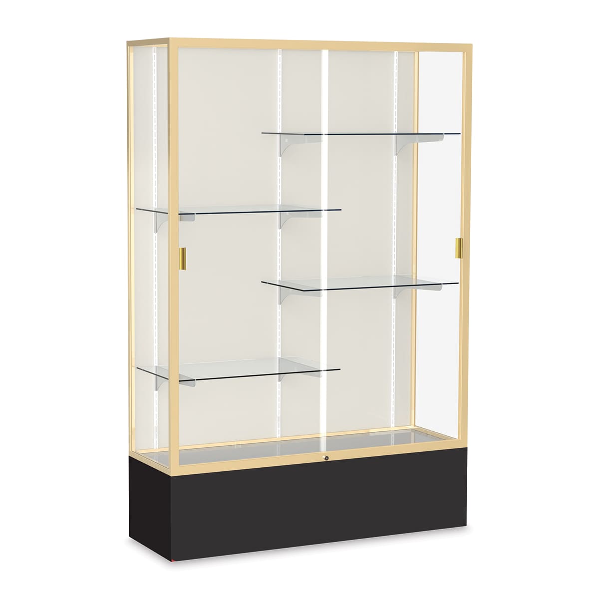 Waddell Spirit Series Display Case - 72" x 48" x 16", Champagne/Black Base