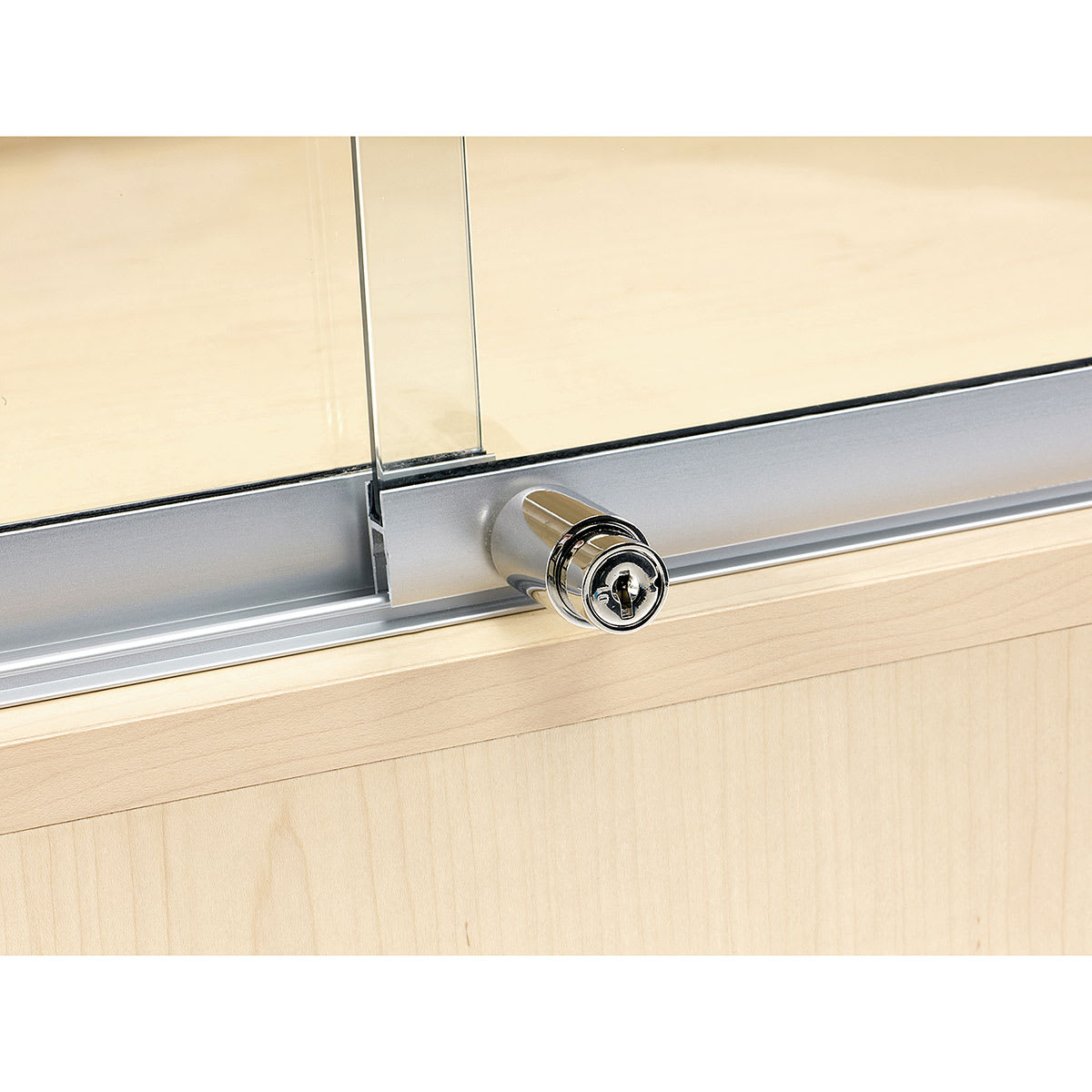 Diversified Spaces Premier Display Cabinet - closeup of locking mechanism
