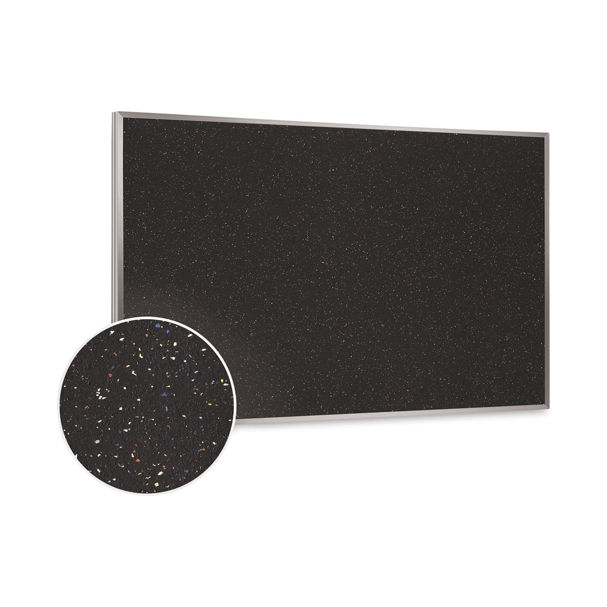 Ghent Recycled Rubber Tackboard - 5 ft x 3 ft, Confetti