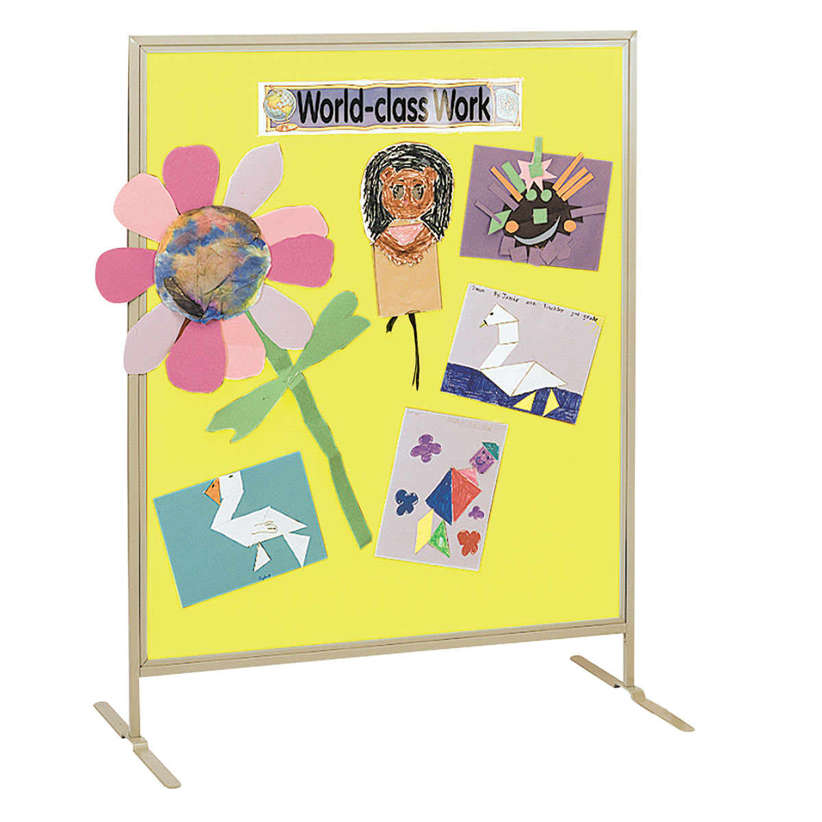 Multiplex Child Size Panel - Yellow Fabric, Hook & Loop Fabric, Beige Frame