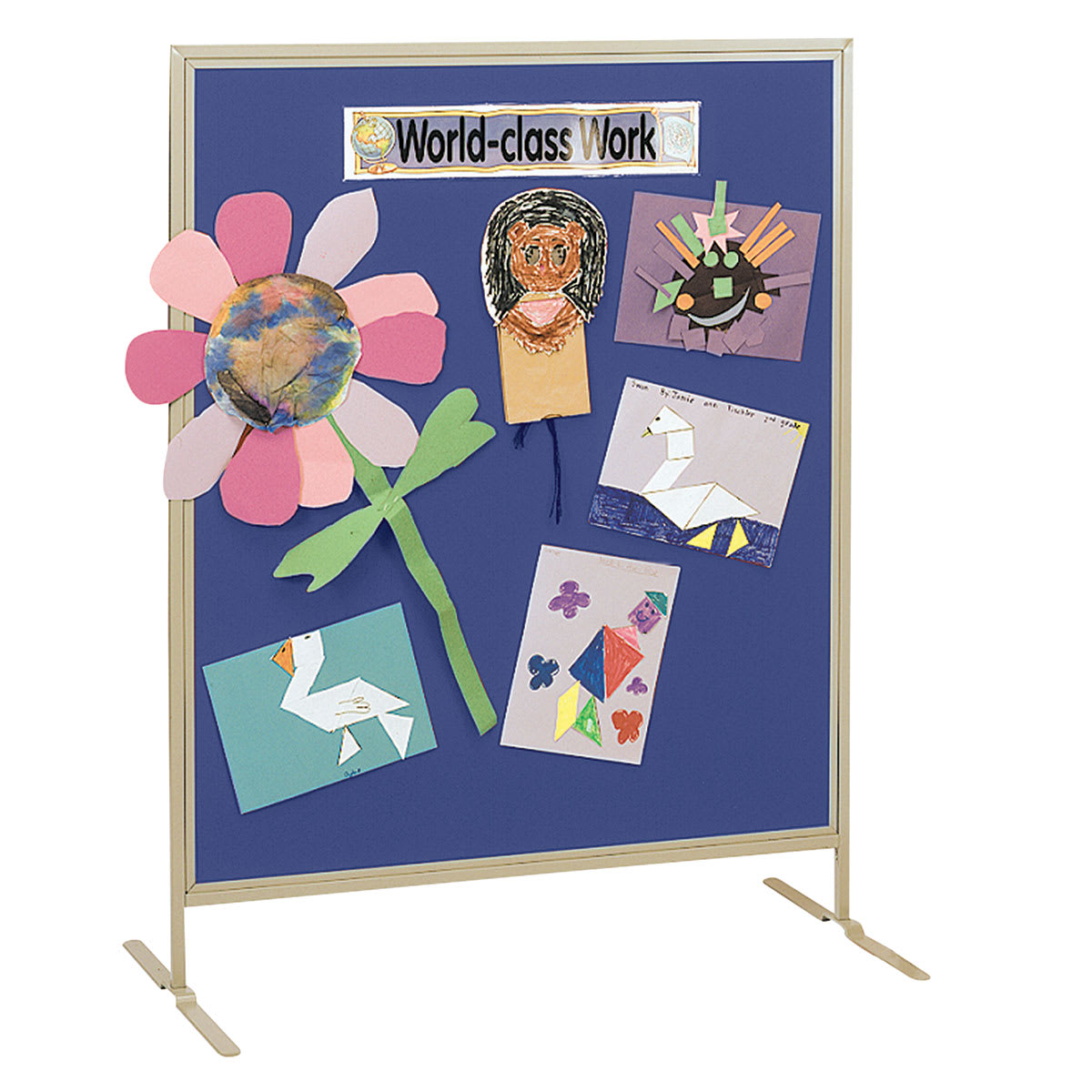Multiplex Child Size Panel - Blue Fabric, Hook & Loop Fabric, Beige Frame