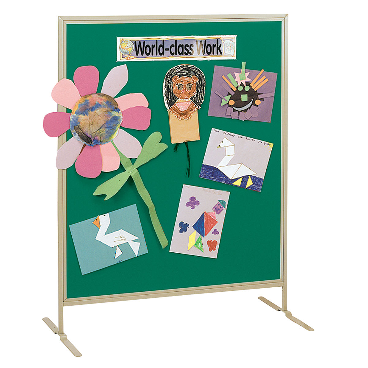 Multiplex Child Size Panel - Green Fabric, Hook & Loop Fabric, Beige Frame