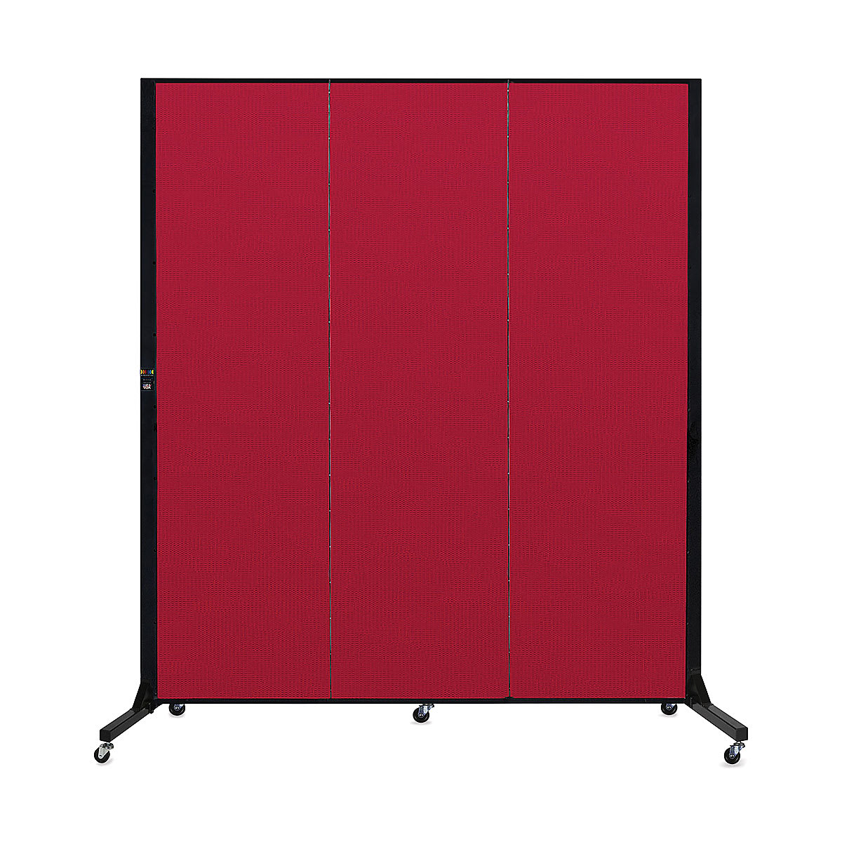 Screenflex Light-Duty Divider - 6'5" x 5'9", Red, 3 Panel