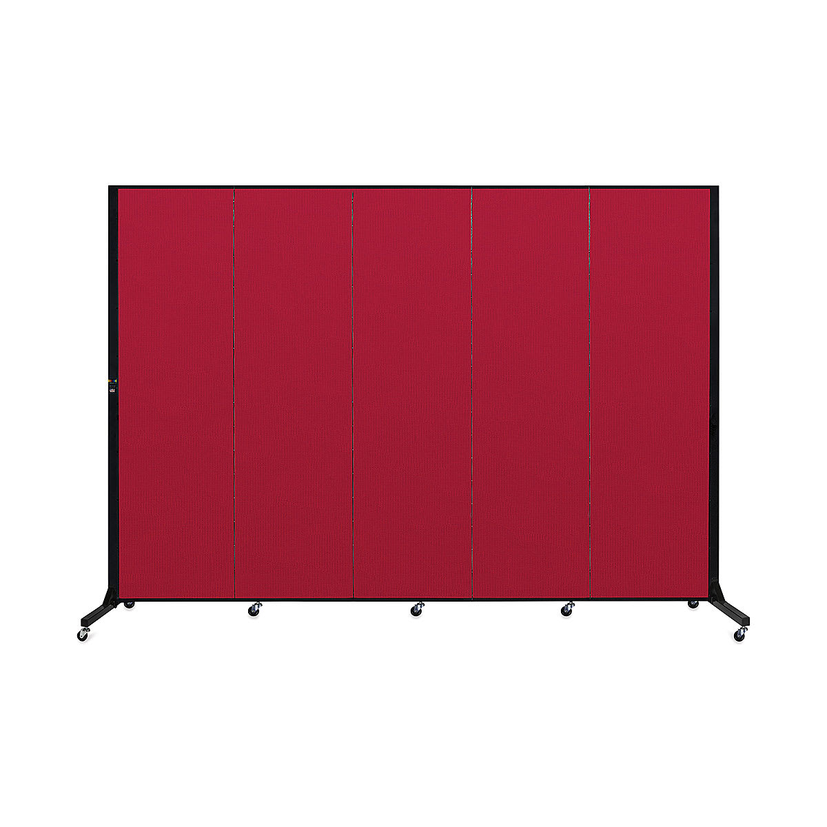 Screenflex Light-Duty Divider - 6'5" x 9'5", Red, 5 Panel