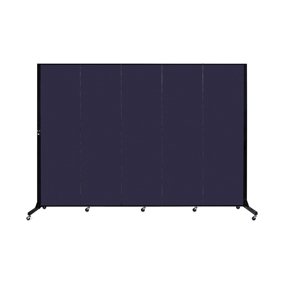 Screenflex Light-Duty Divider - 6'5" x 9'5", Navy, 5 Panel