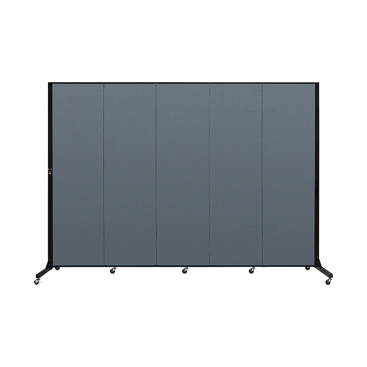 Screenflex Light-Duty 5 Panel Divider front view in Lake color