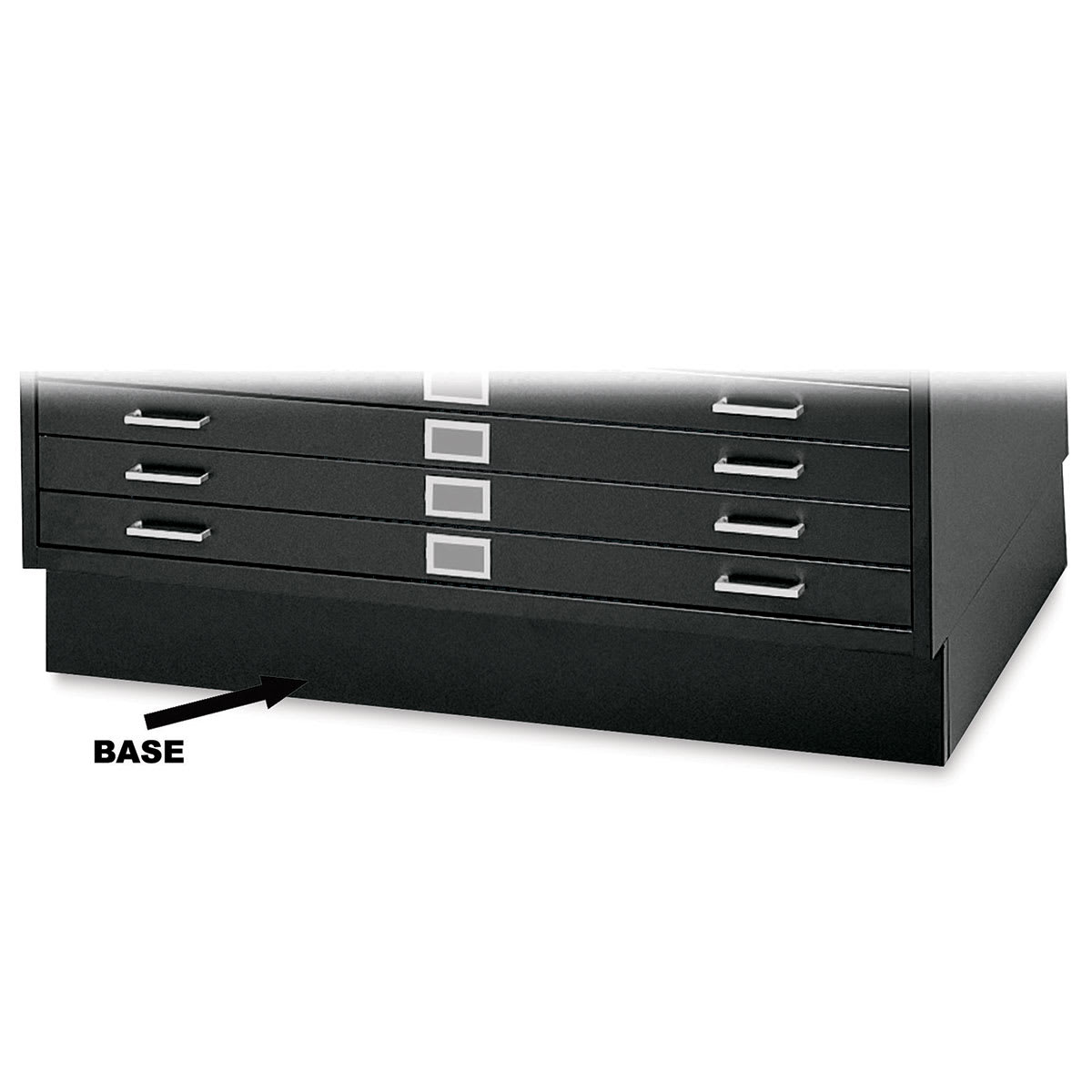 Safco 5-Drawer Steel File - Black, Flat File Base, Medium