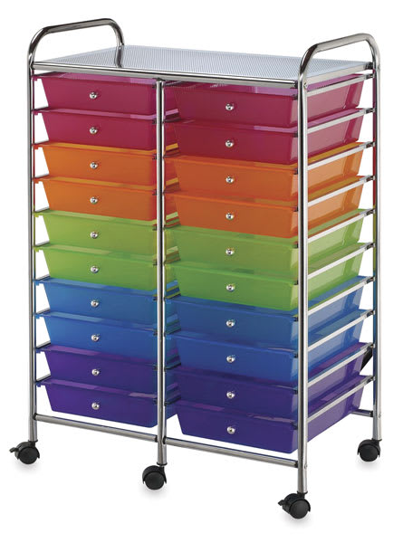 Mobile Storage Cart, 20-Drawer