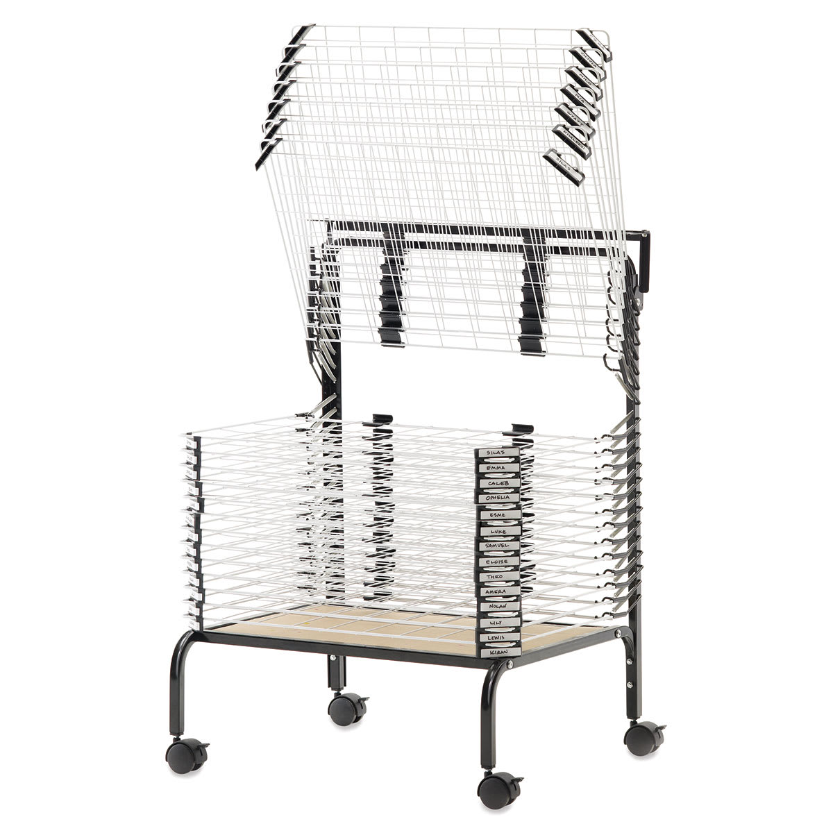 Copernicus Spring-Loaded Drying Rack - Right Angle with several racks raised
