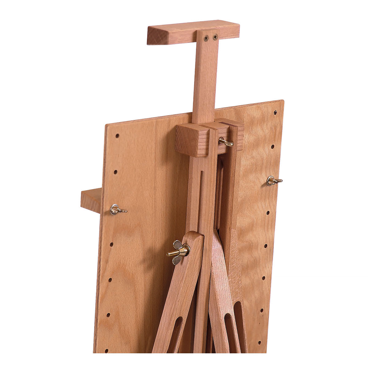 Mabef Field Easel M-26 - Back of easel showing mast adjustment section
